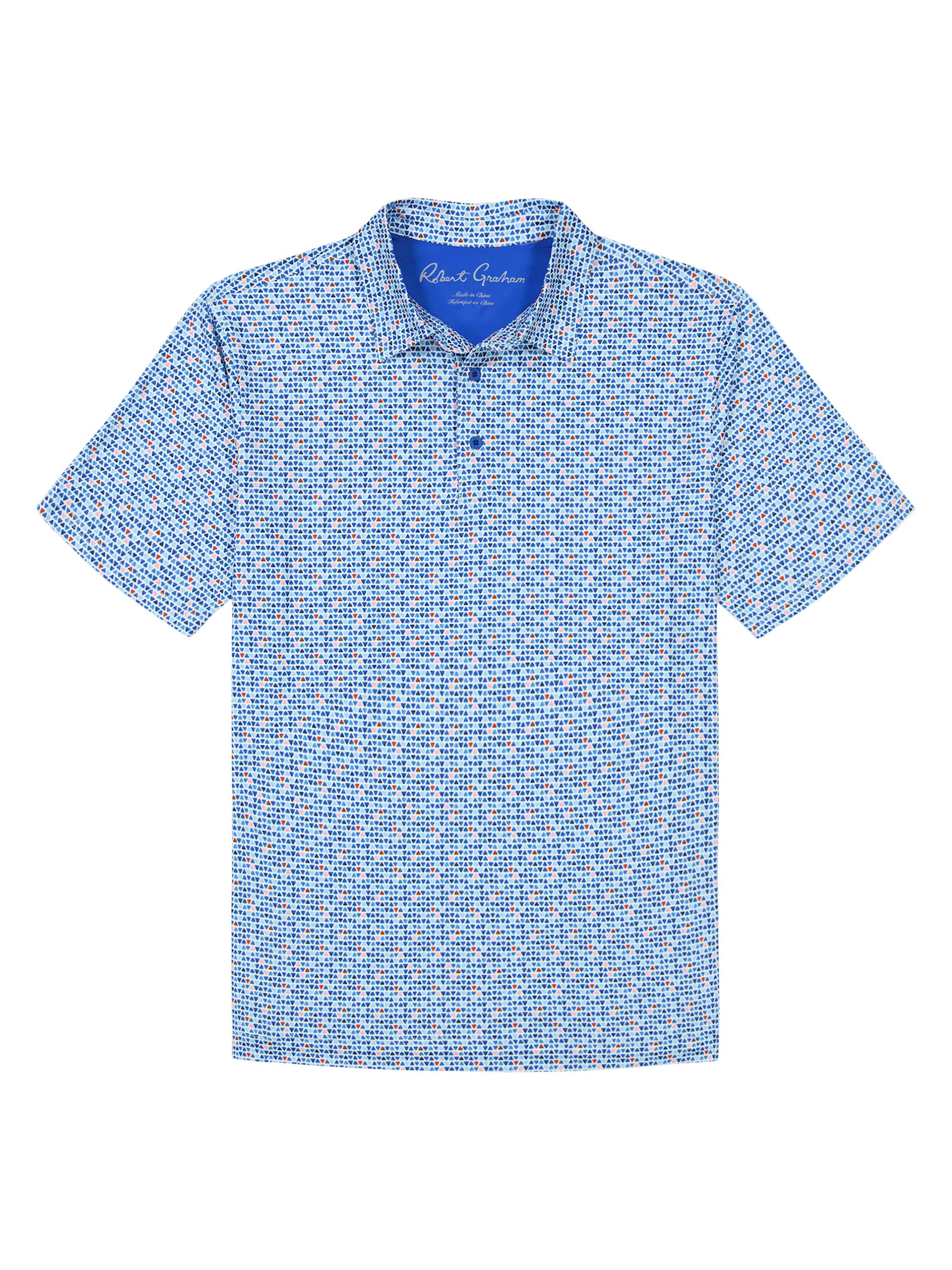 Robert Graham Men's Galan Abstract Knit Polo Shirt - Blue