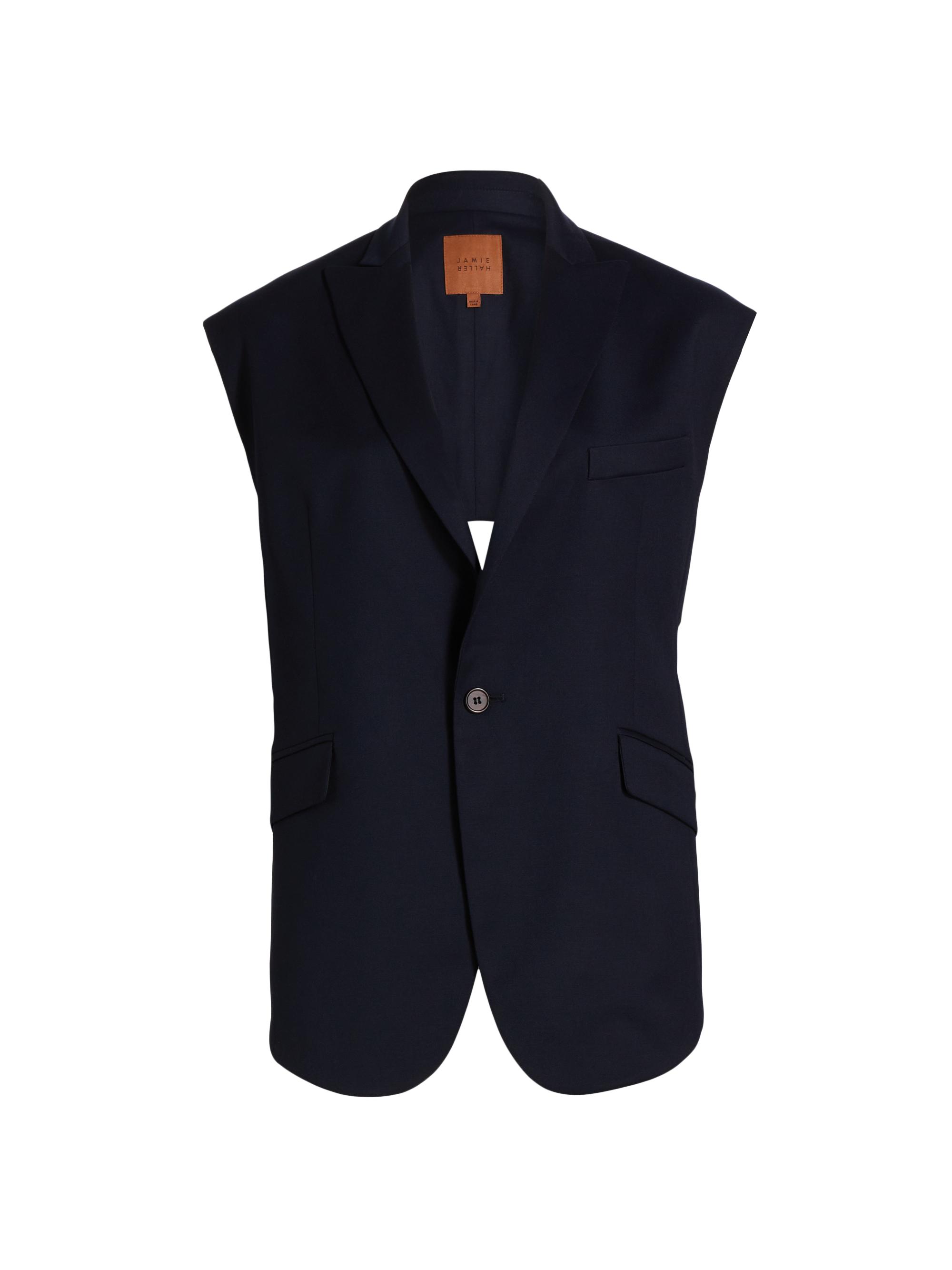 Jamie Haller Women's Missing Blazer Back Cut-Out Cap-Sleeve Blazer - Dark Navy
