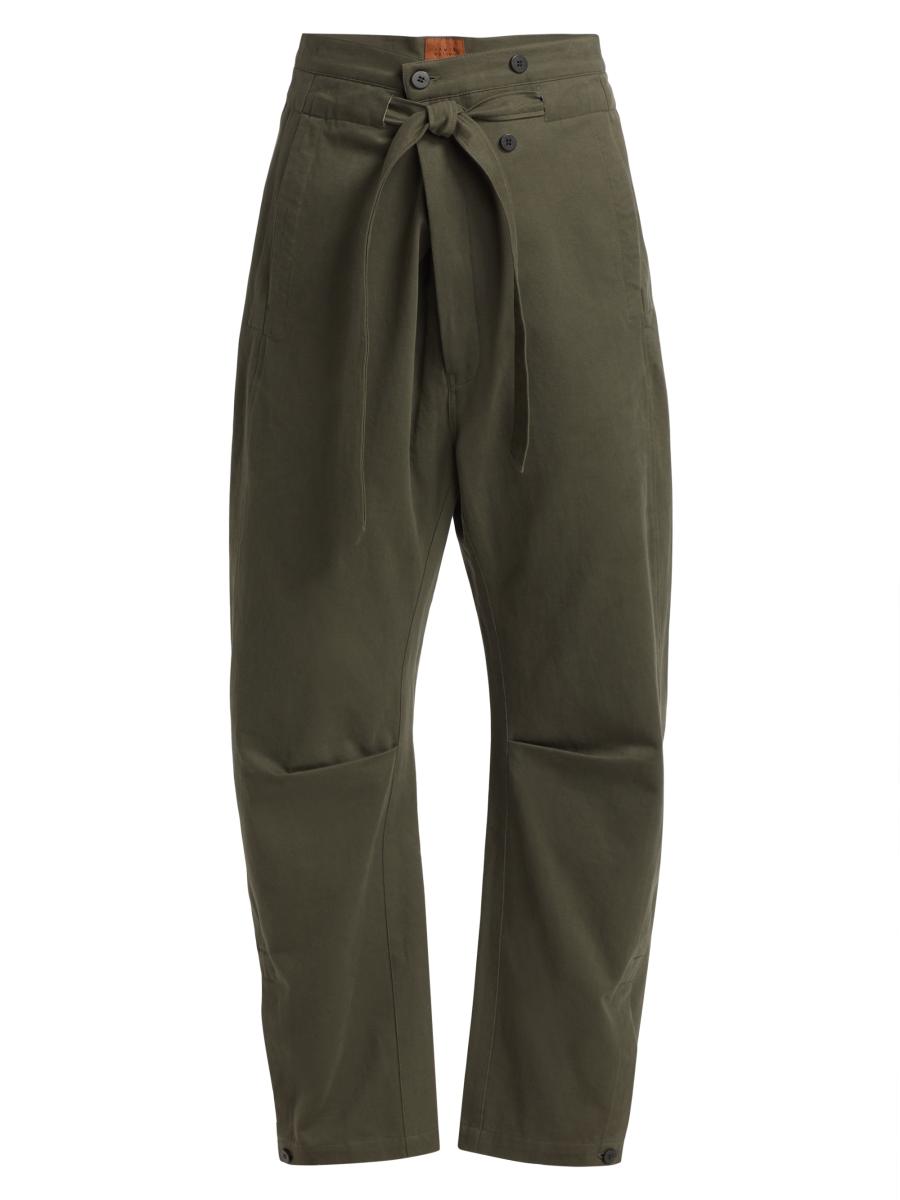 Jamie Haller Women's Everything Tie-waist Barrel-leg Pants In Green