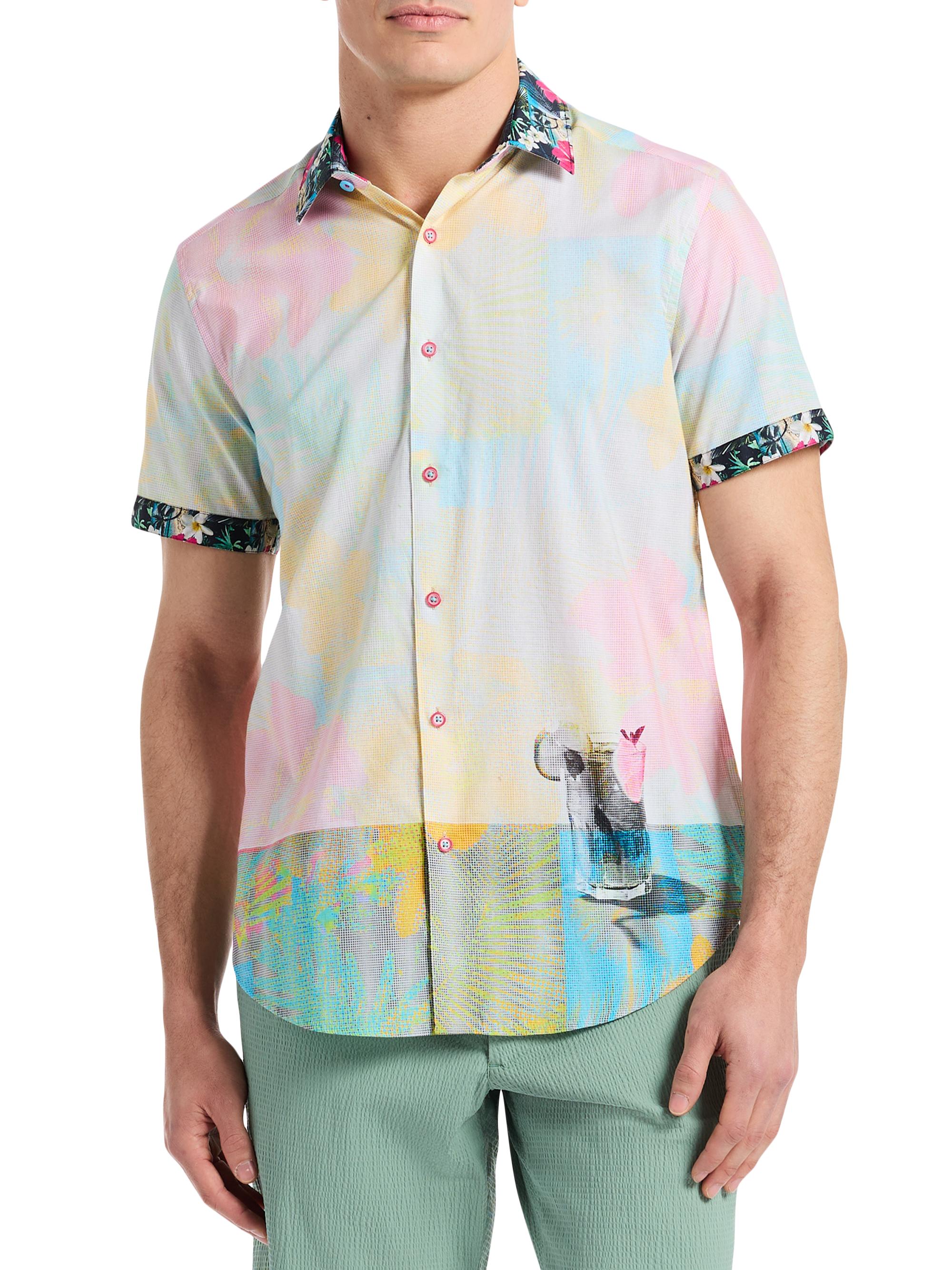 Robert Graham Men's Haze Printed Cotton Short-Sleeve Shirt