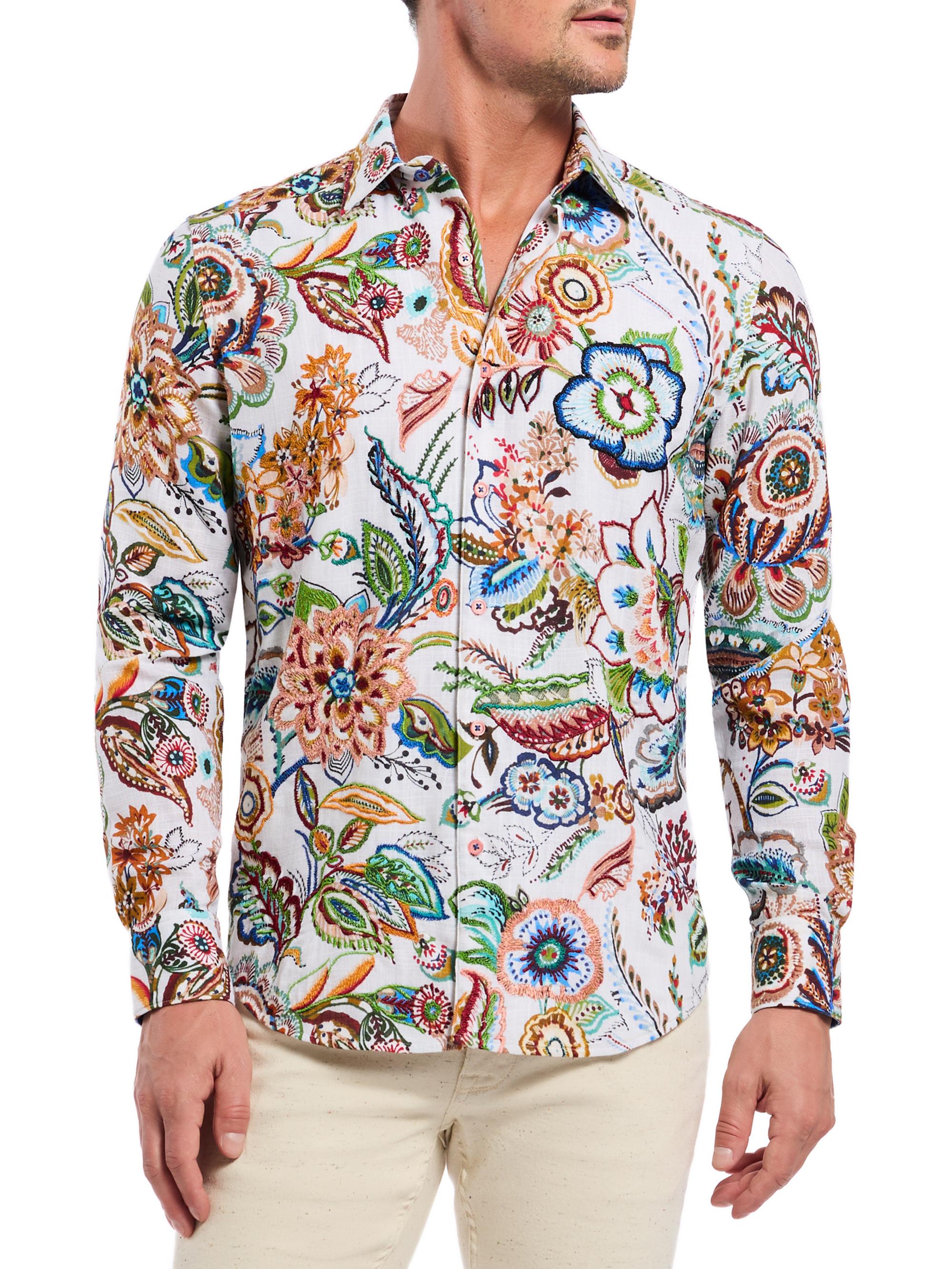 Robert Graham Men's Palawan Floral Cotton Button-Front Shirt