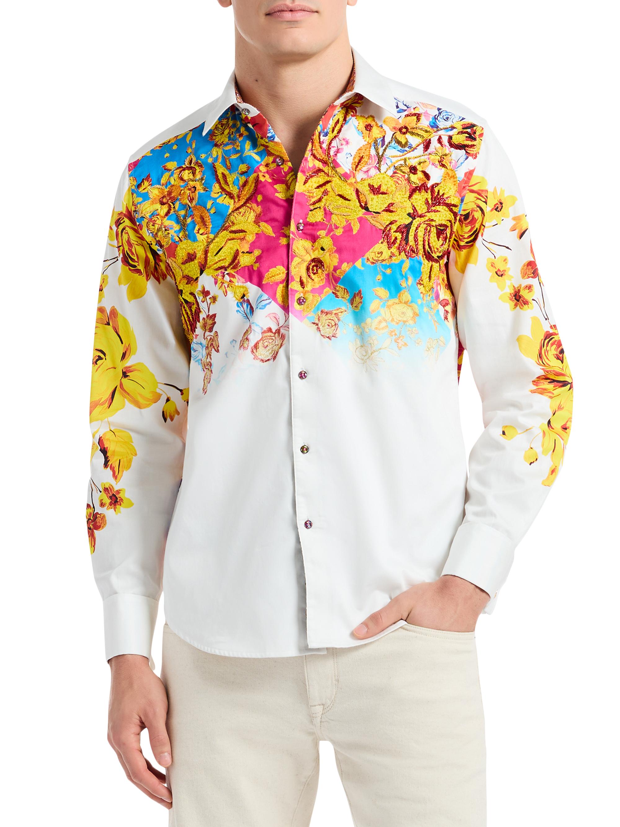 Robert Graham Men's Le Embellished Printed Cotton Button-Front Shirt