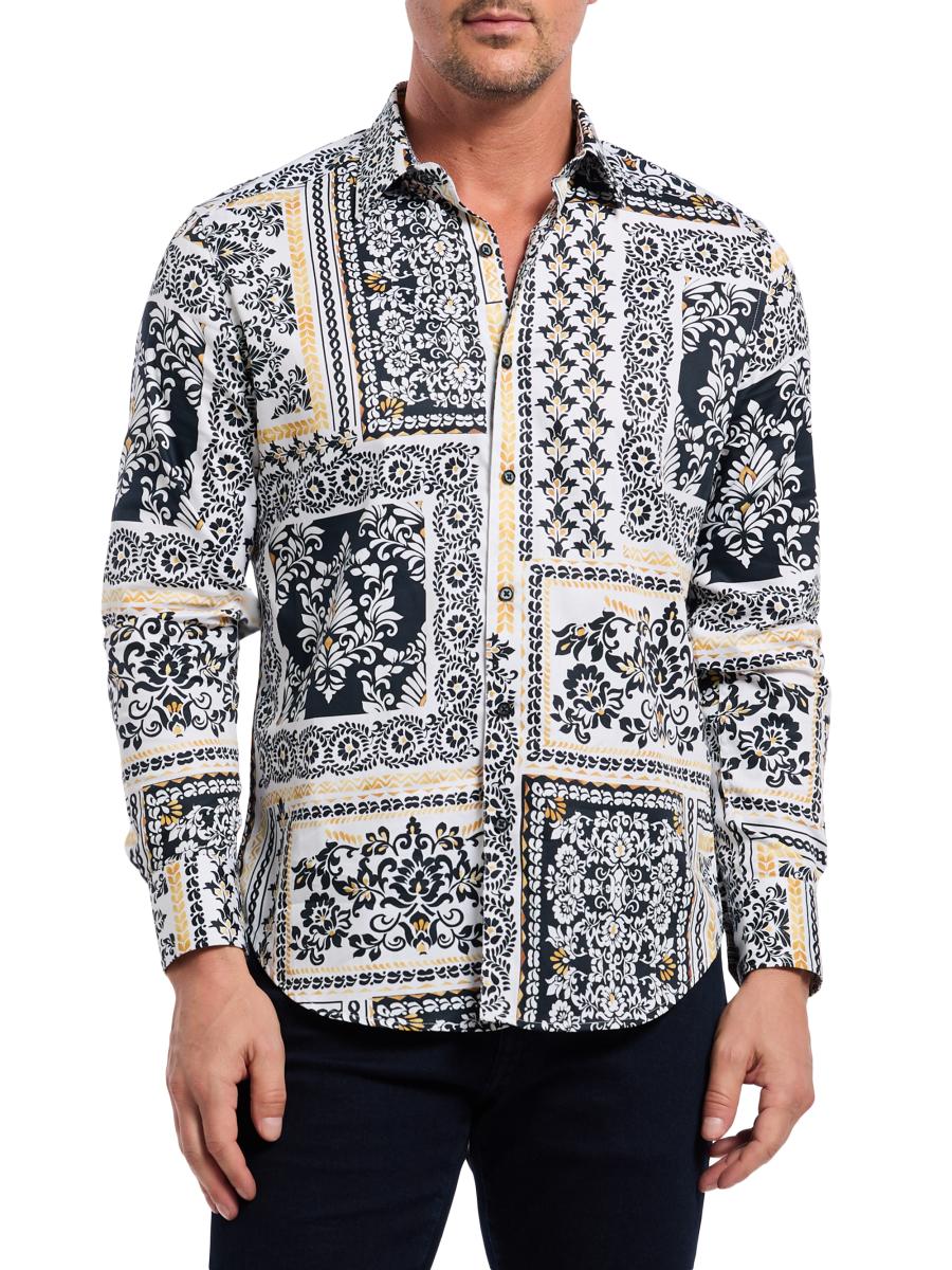Robert Graham Men's Valleta Paisley Stretch-cotton Button-front Shirt In Multi