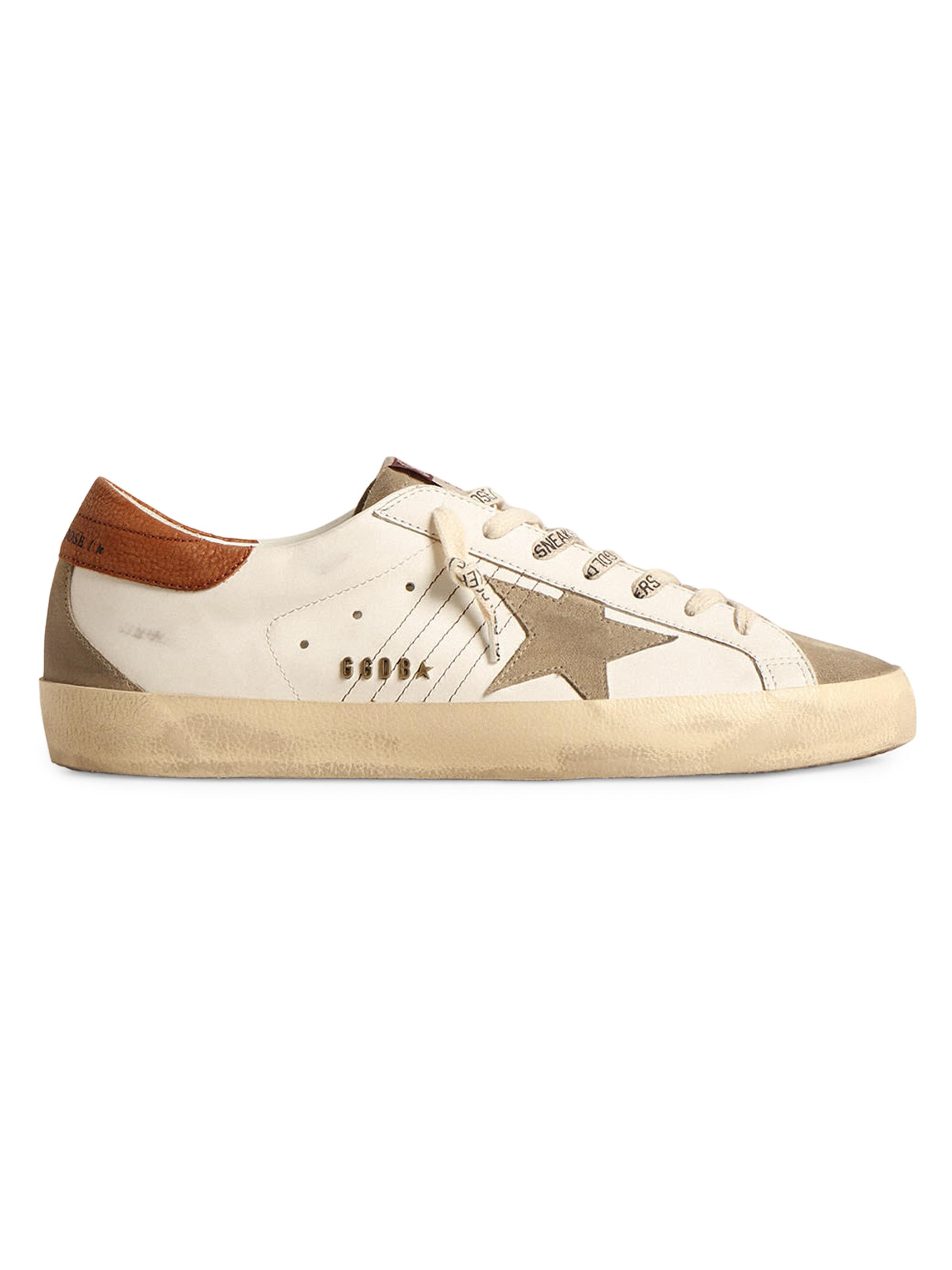 Golden Goose Men's Super Star Leather Low-Top Sneakers - White Taupe