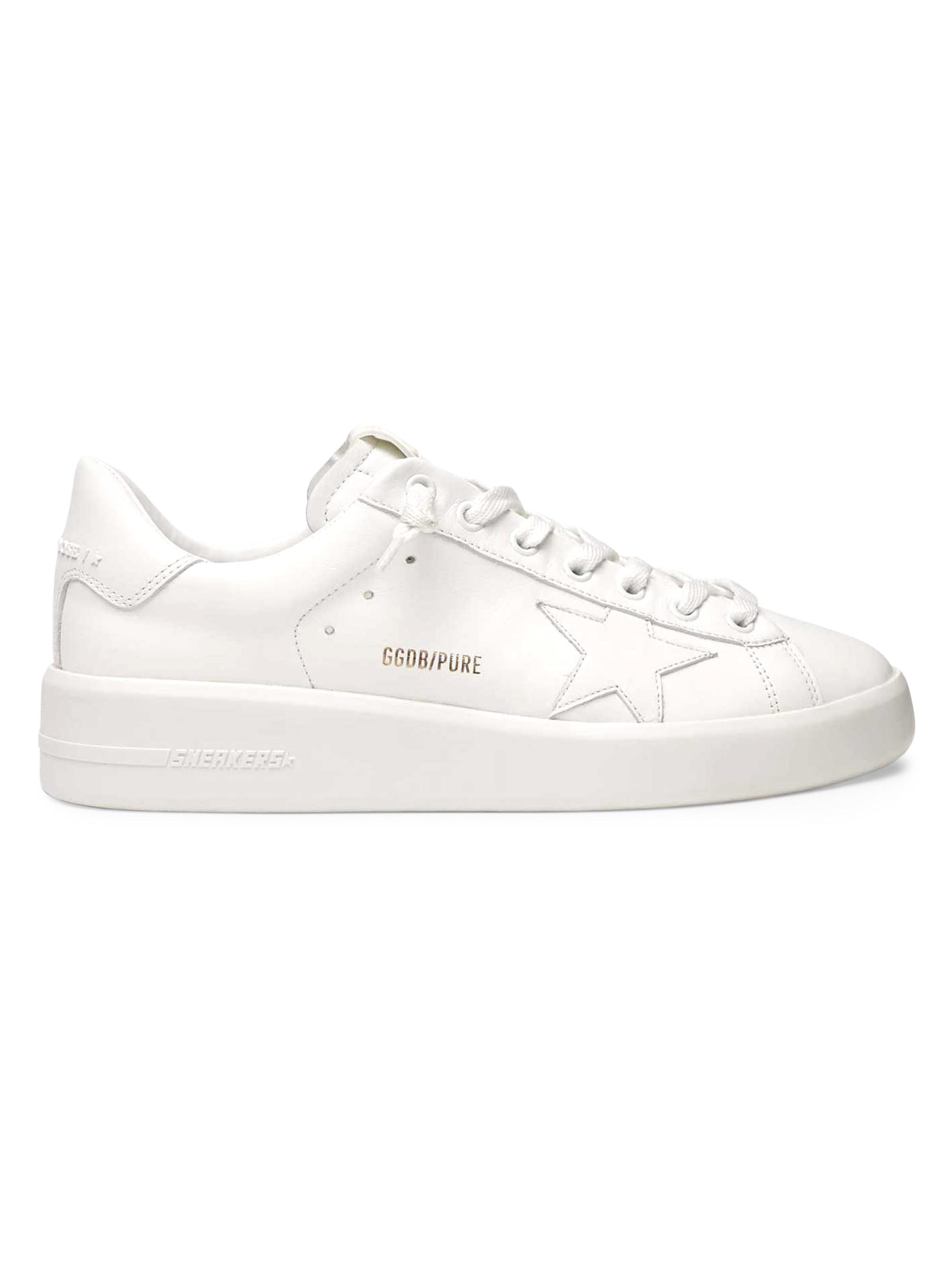 Golden Goose Men's Pure Star Leather Low-Top Sneakers - Optic White
