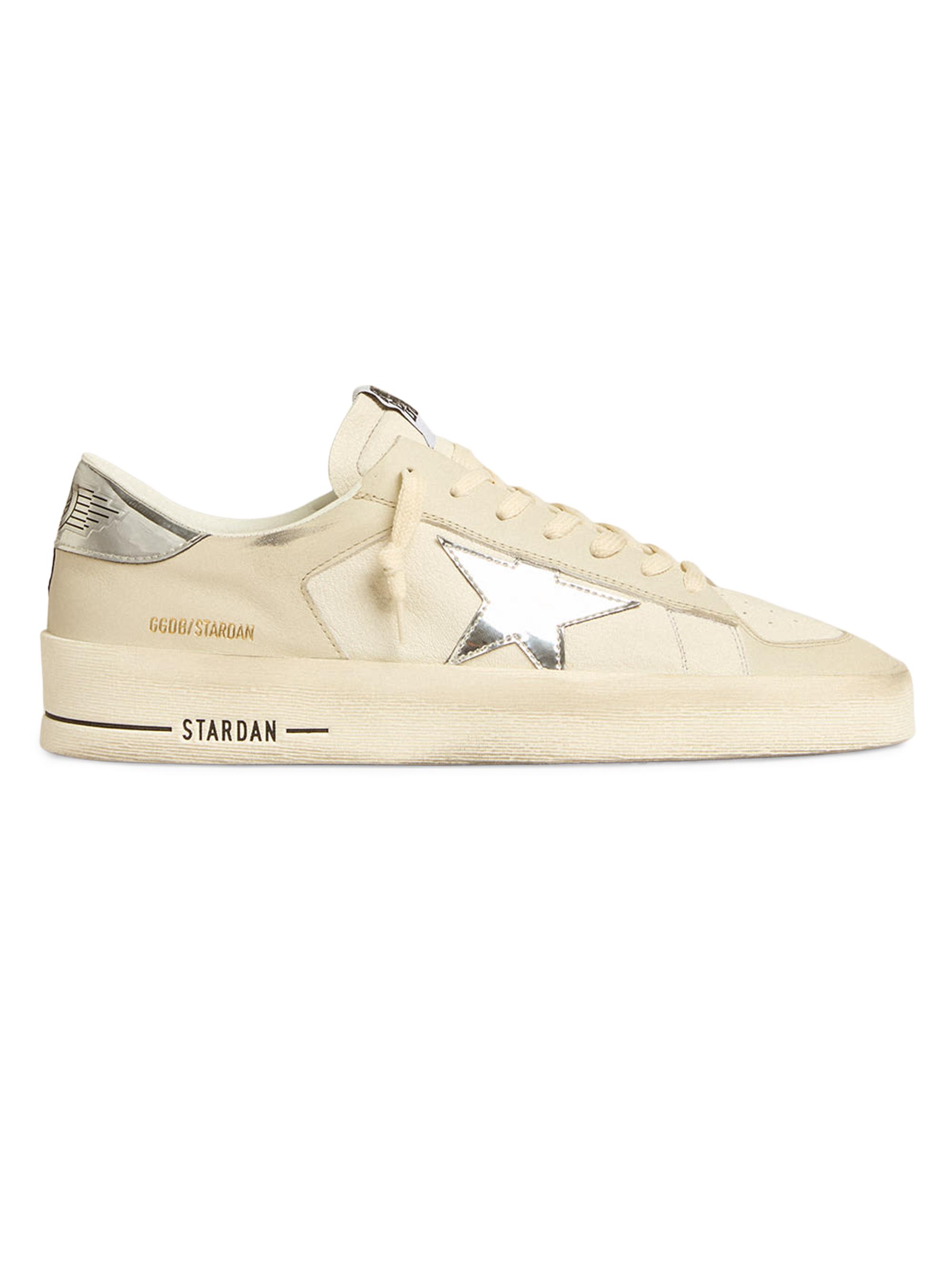 Golden Goose Men's Stardan Leather Low-Top Sneakers - White White