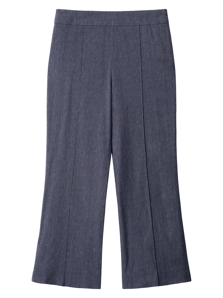 Staud Women's Knack Linen-blend Crop Pants In Blue