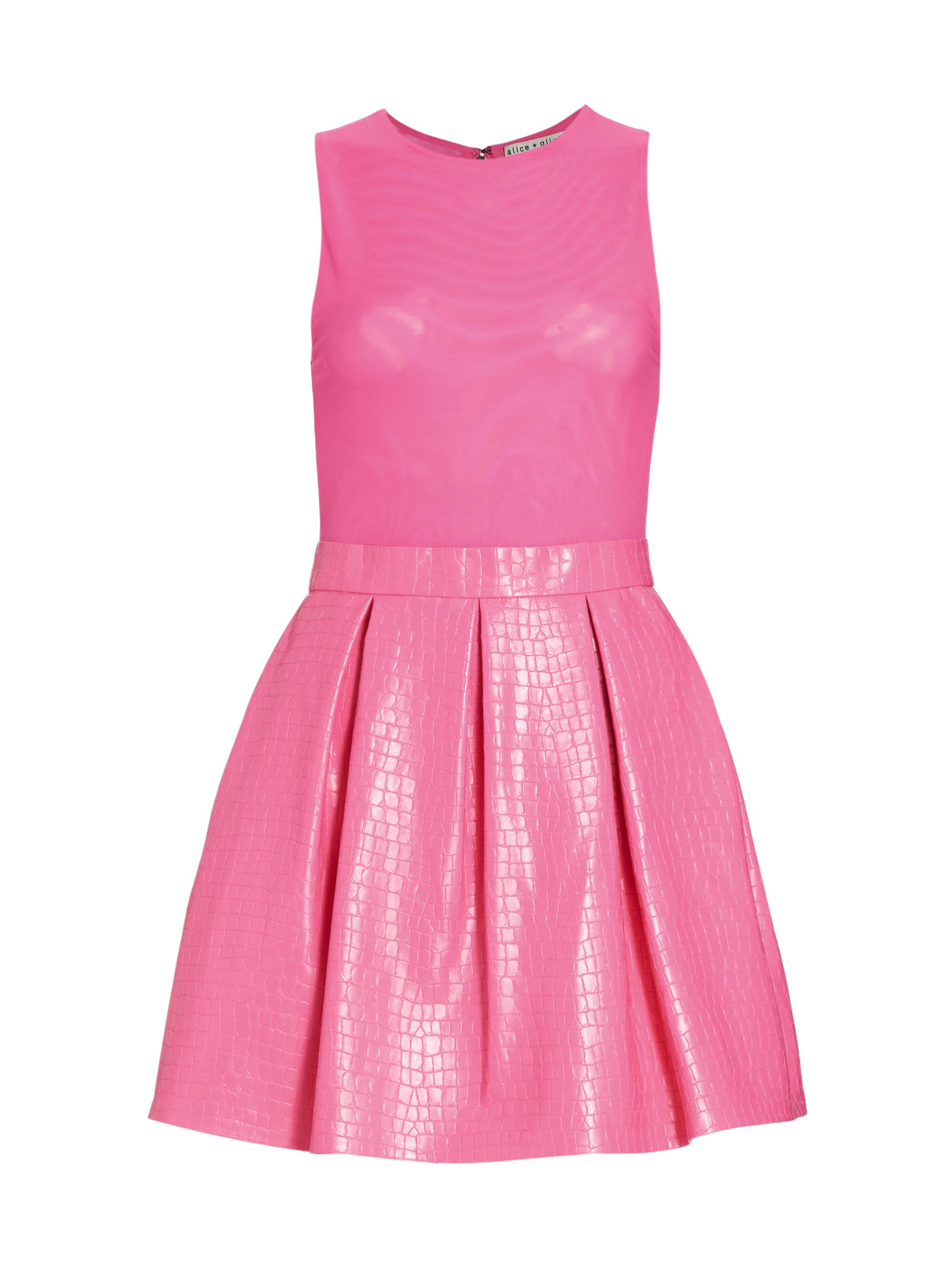 Alice + Olivia Chara Croc-Embossed Party Dress | Saks Fifth Avenue