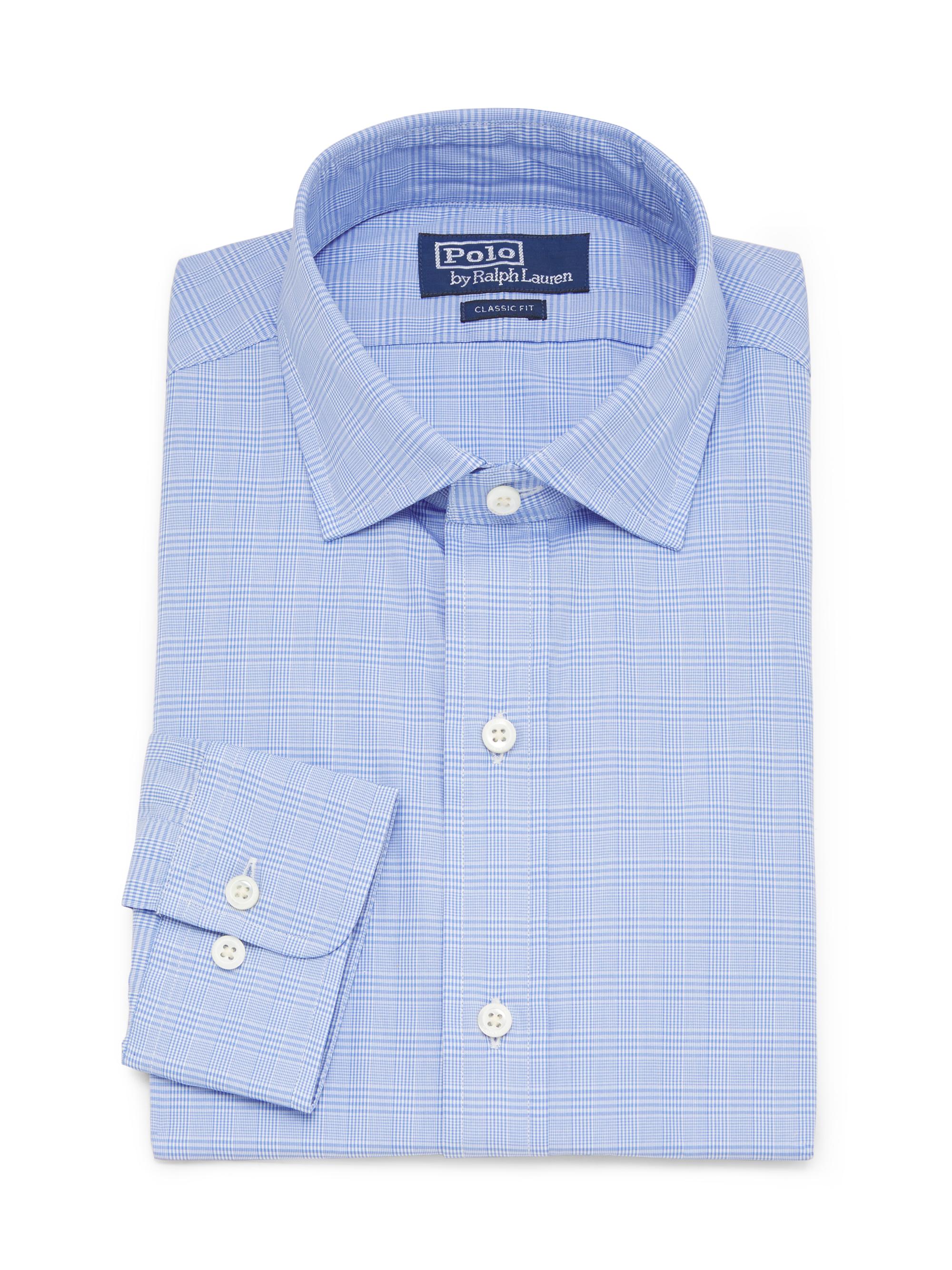 Polo Ralph Lauren Men's Classic Fit Checked Poplin Shirt - Blue White