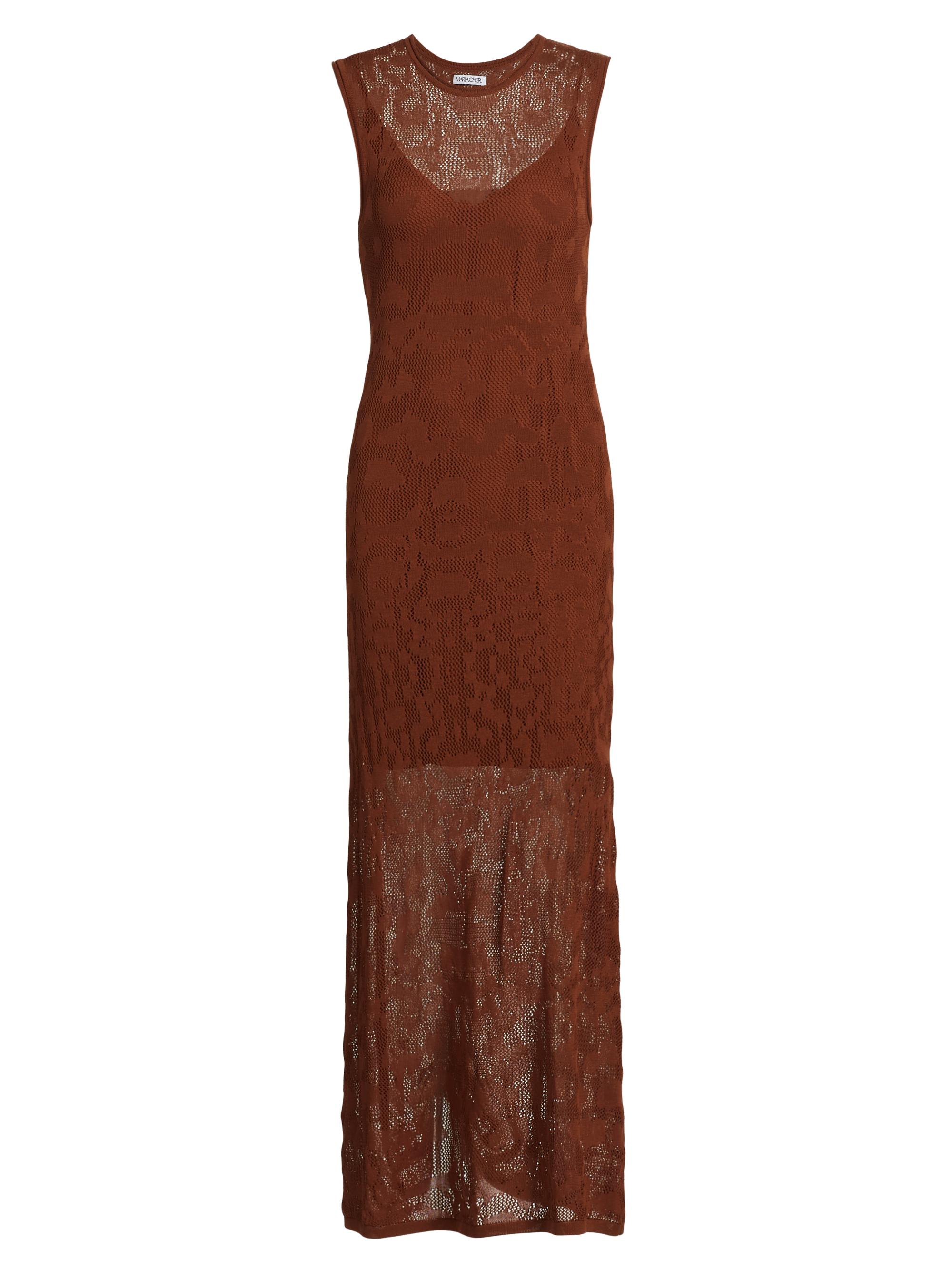 Maria Cher Women's Cervantes Leah Textured Knit Maxi Dress - Brown
