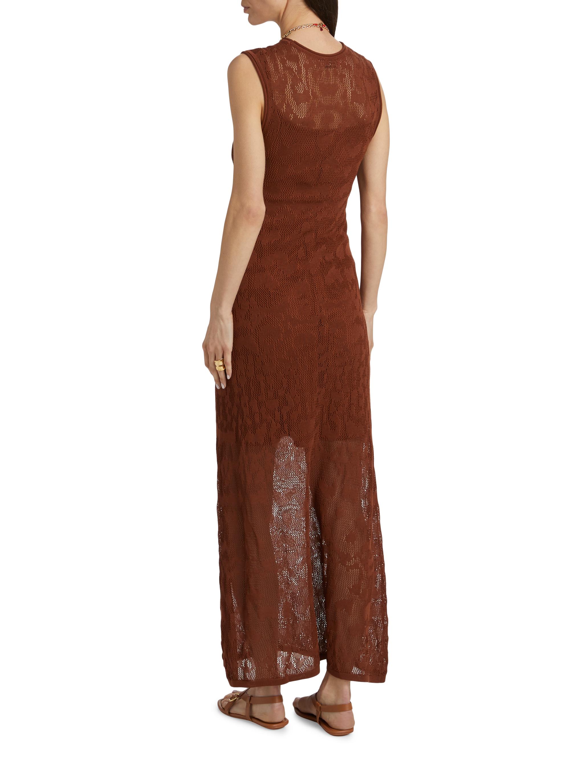 Maria Cher Cervantes Leah Textured Knit Maxi Dress - Brown - X-Small