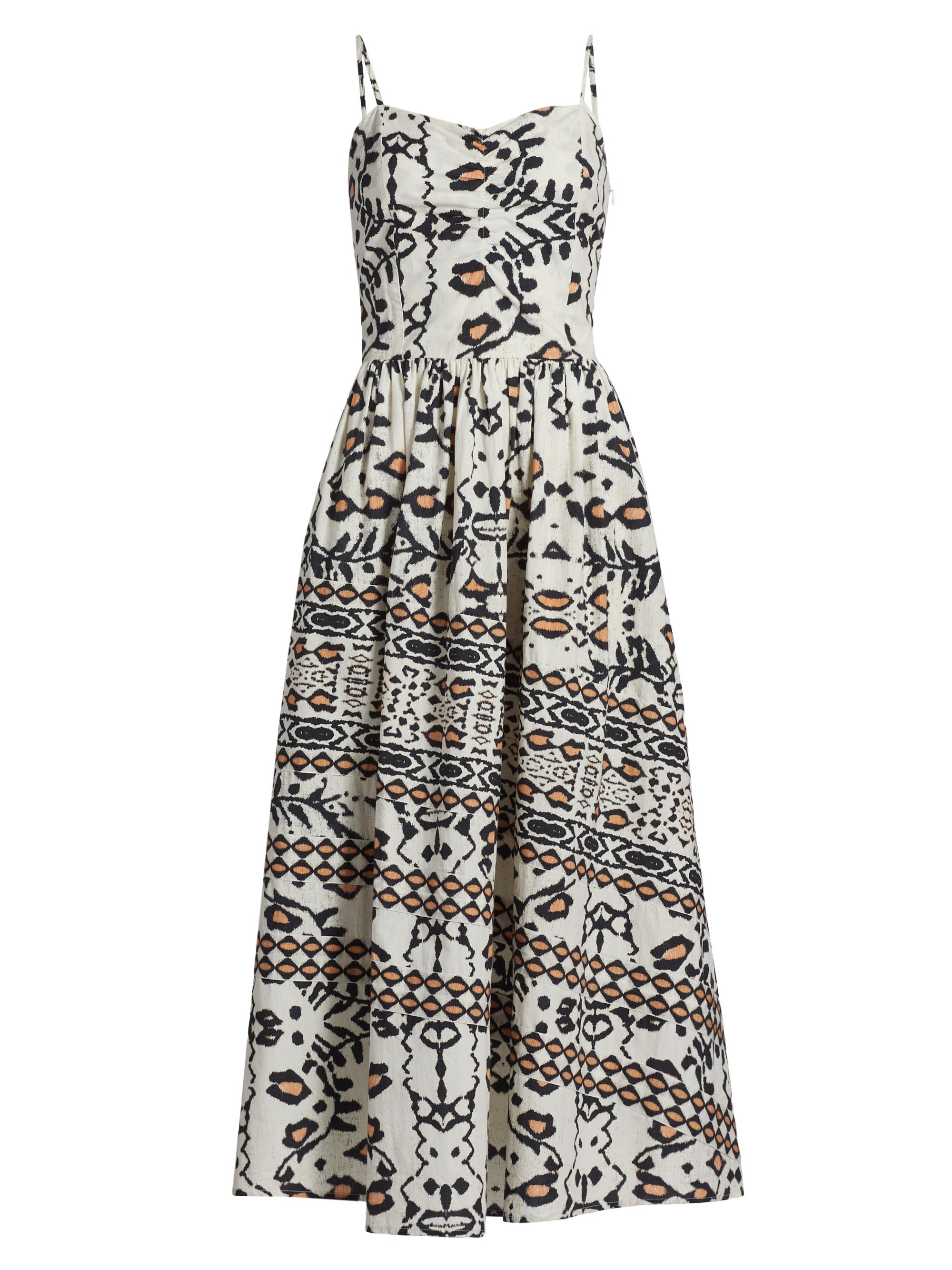 Maria Cher Women's Ensenada Finley Printed Cotton Poplin Maxi Dress - Ecru