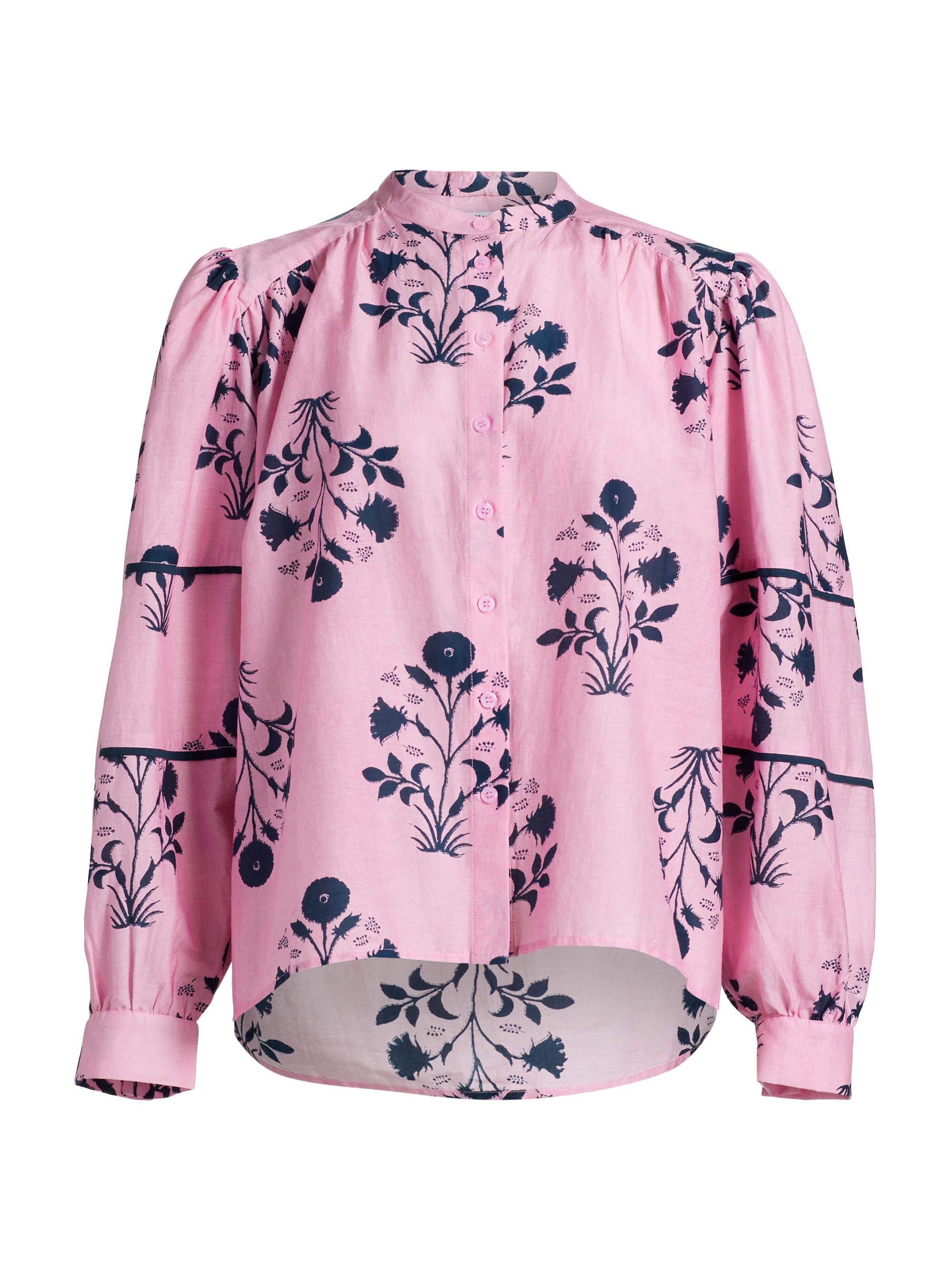 Maria Cher Women's Bolson Roberta Floral Cotton-Silk Voile Blouse - Pink