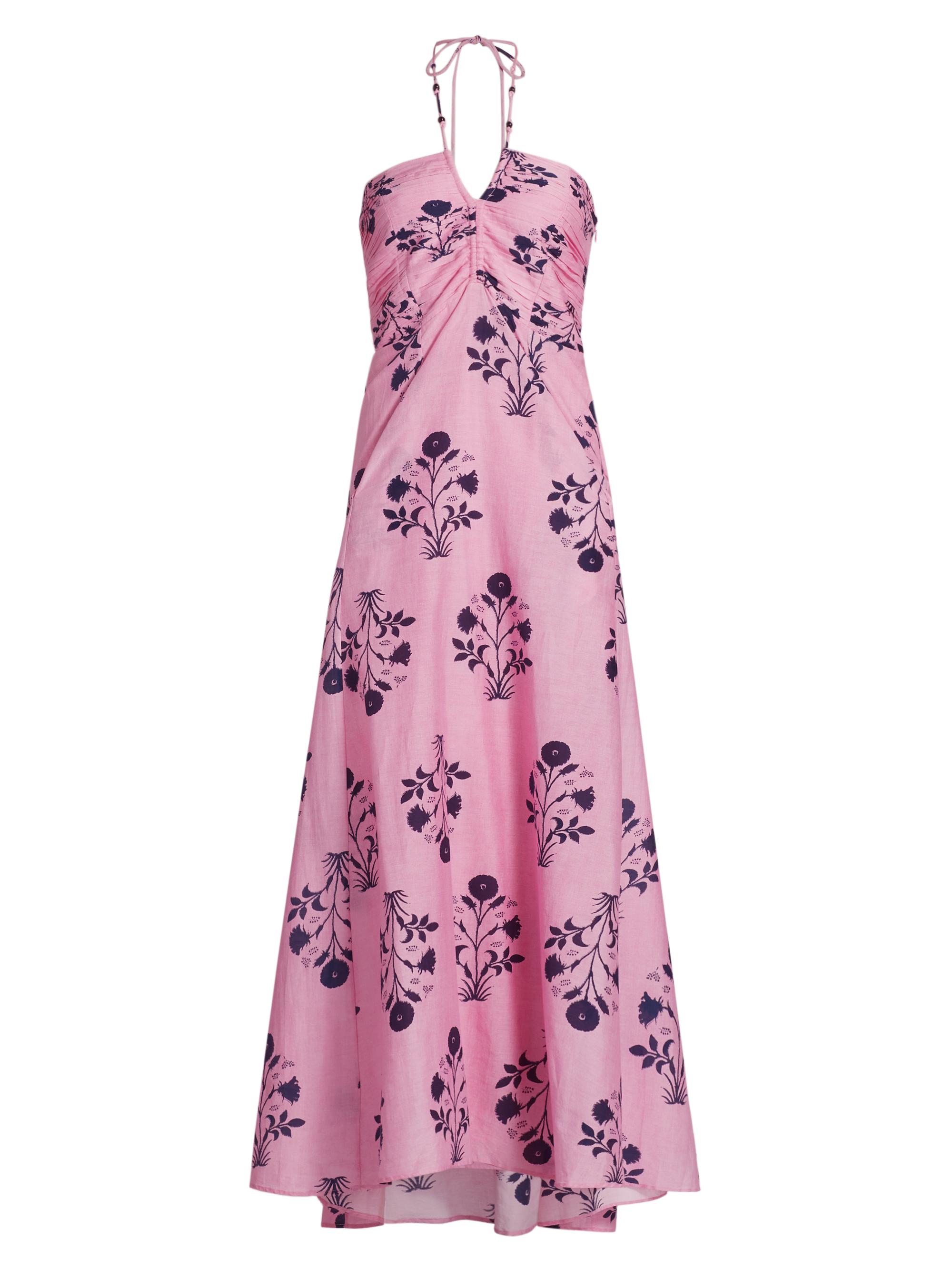 Maria Cher Women's Bolson Tori Floral Cotton-Silk Toile Maxi Dress - Pink