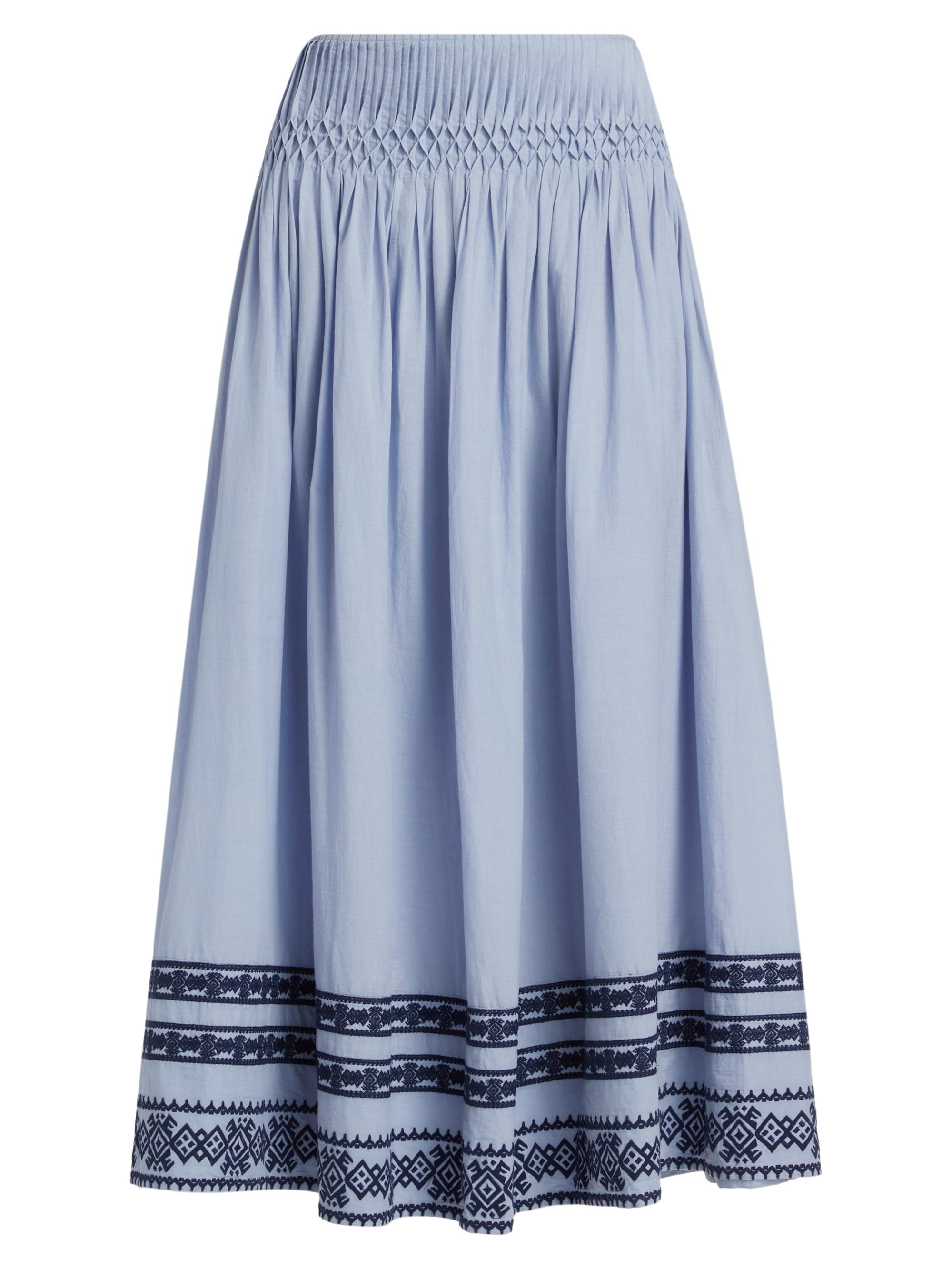 Maria Cher Women's Roca Rocio Cotton A-Line Midi-Skirt - Blue Lavander