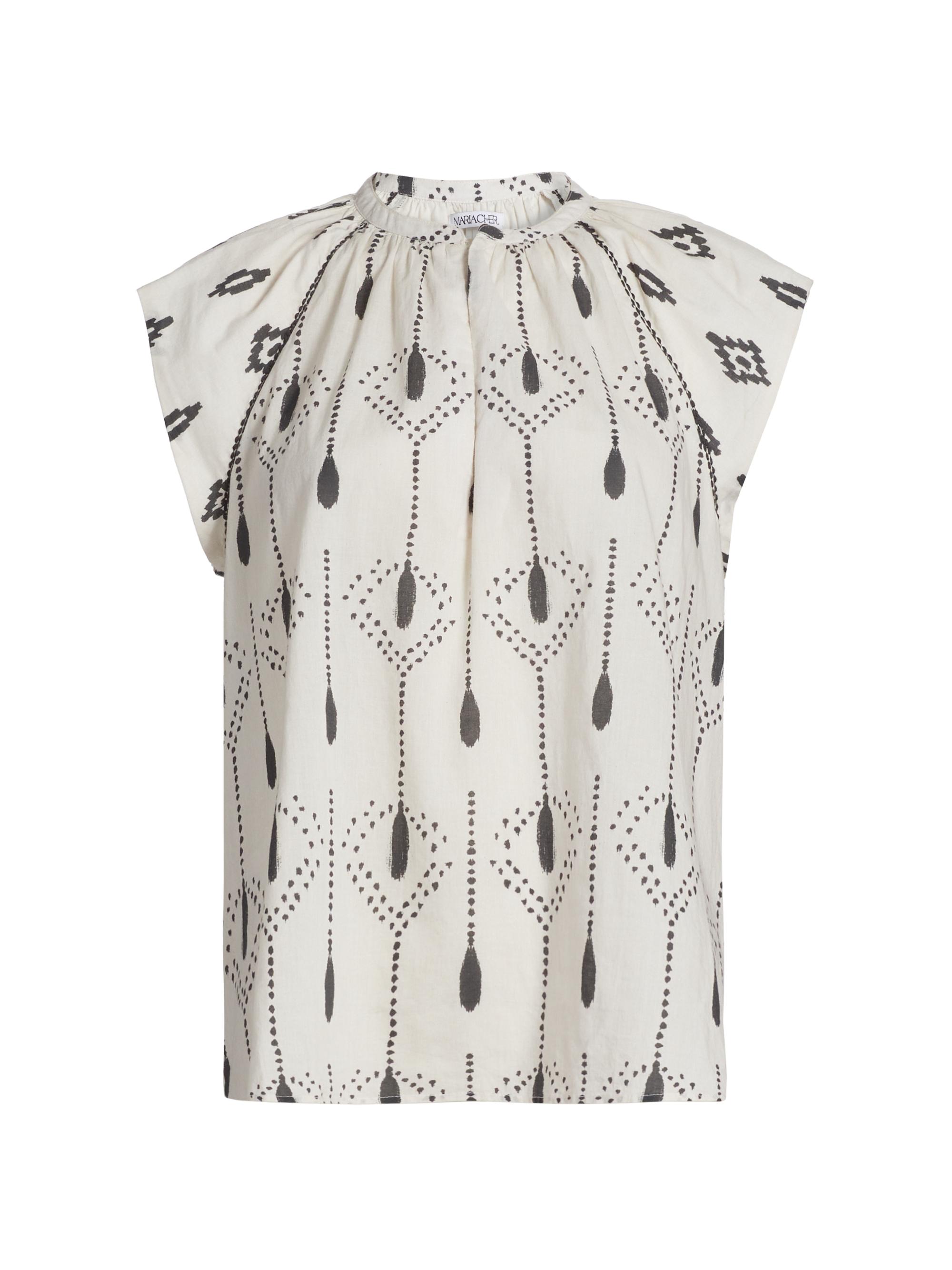 Maria Cher Women's Torcuato Keyla Cotton Printed Top - Ecru