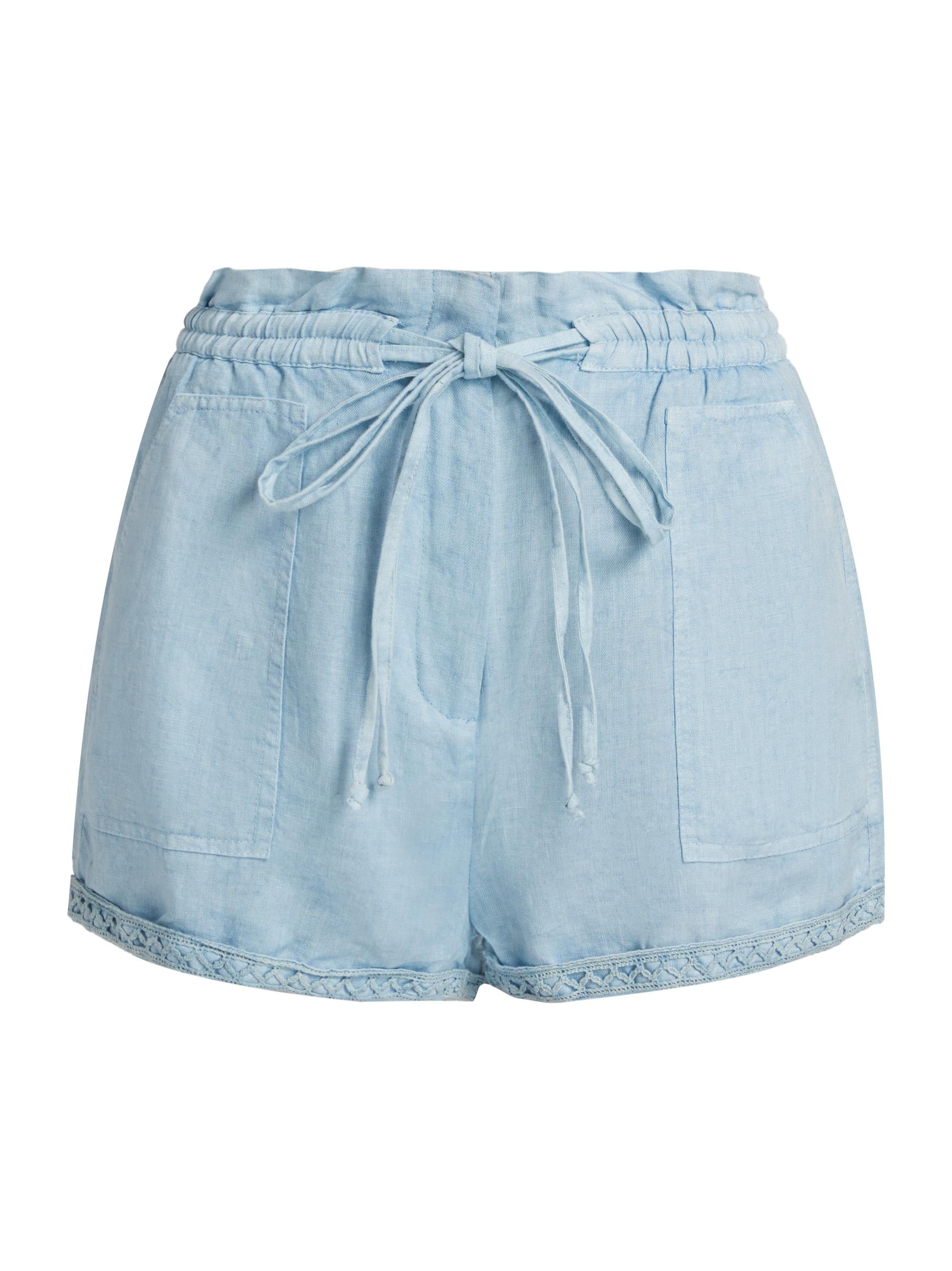 Maria Cher Women's Riobamba Tegan Linen Shorts - Blue Lavander