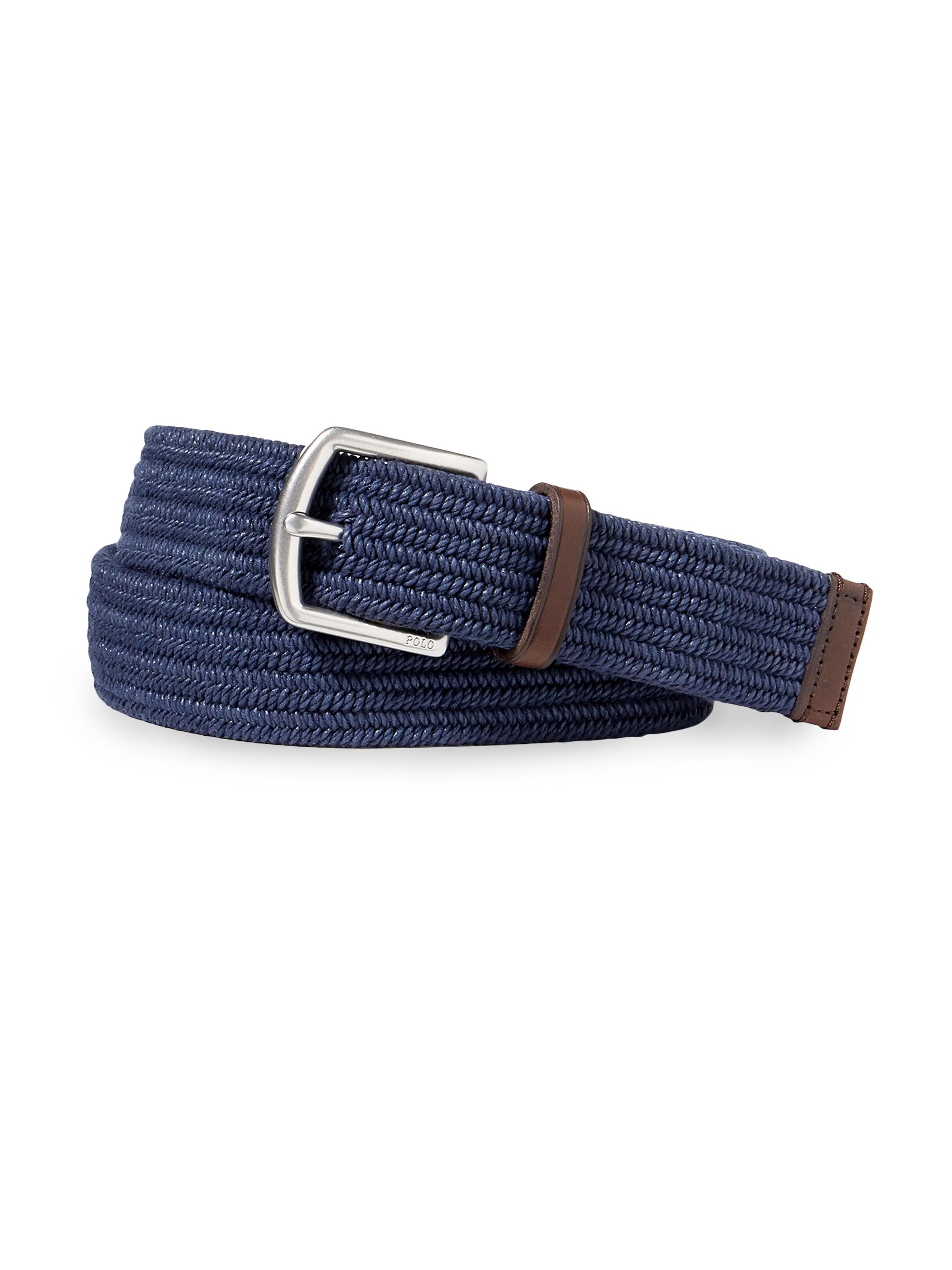 Polo Ralph Lauren Men's Braided Stretch-Cotton Belt - Navy