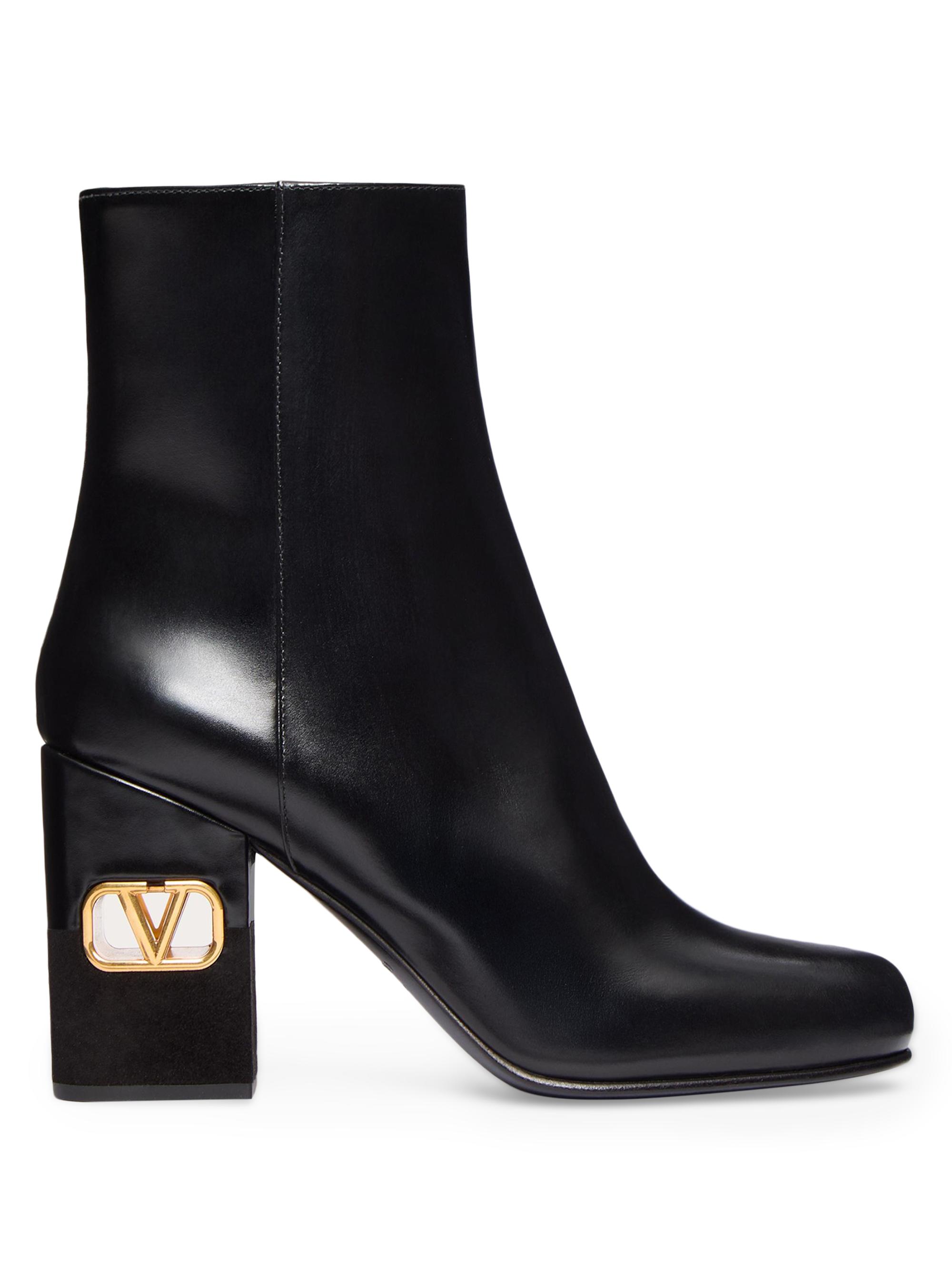 Valentino Garavani Women's Heritage Ankle Boots in Calfskin 90MM - Black