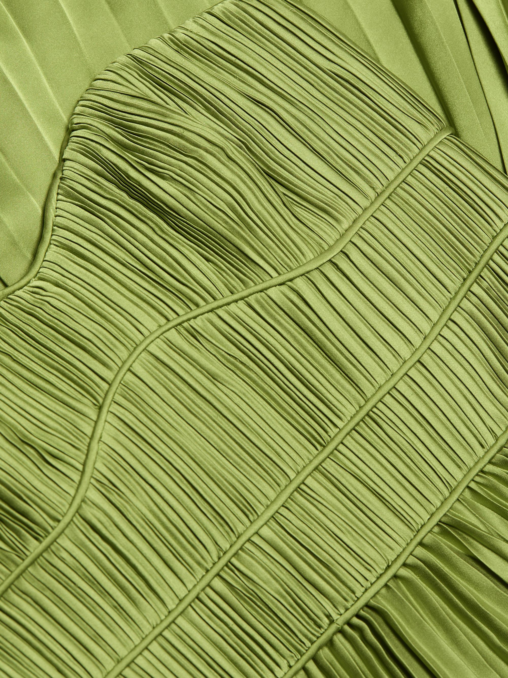 strapless open back dress A POP OF NEON PLEATED DRESS – Haute & Rebellious main image 1
