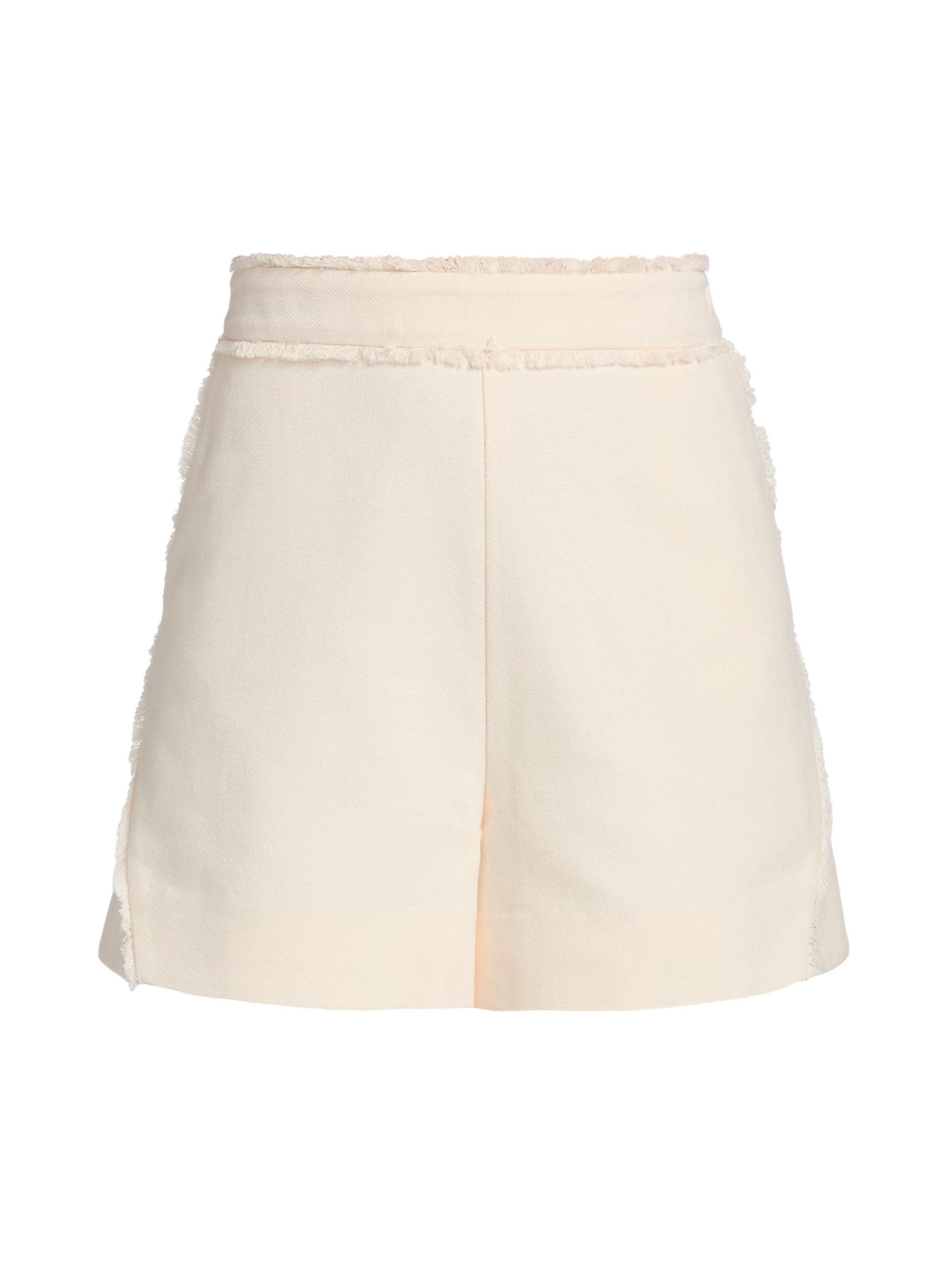 Amur Women's Lacey Fringe Cotton Shorts - Sea Salt