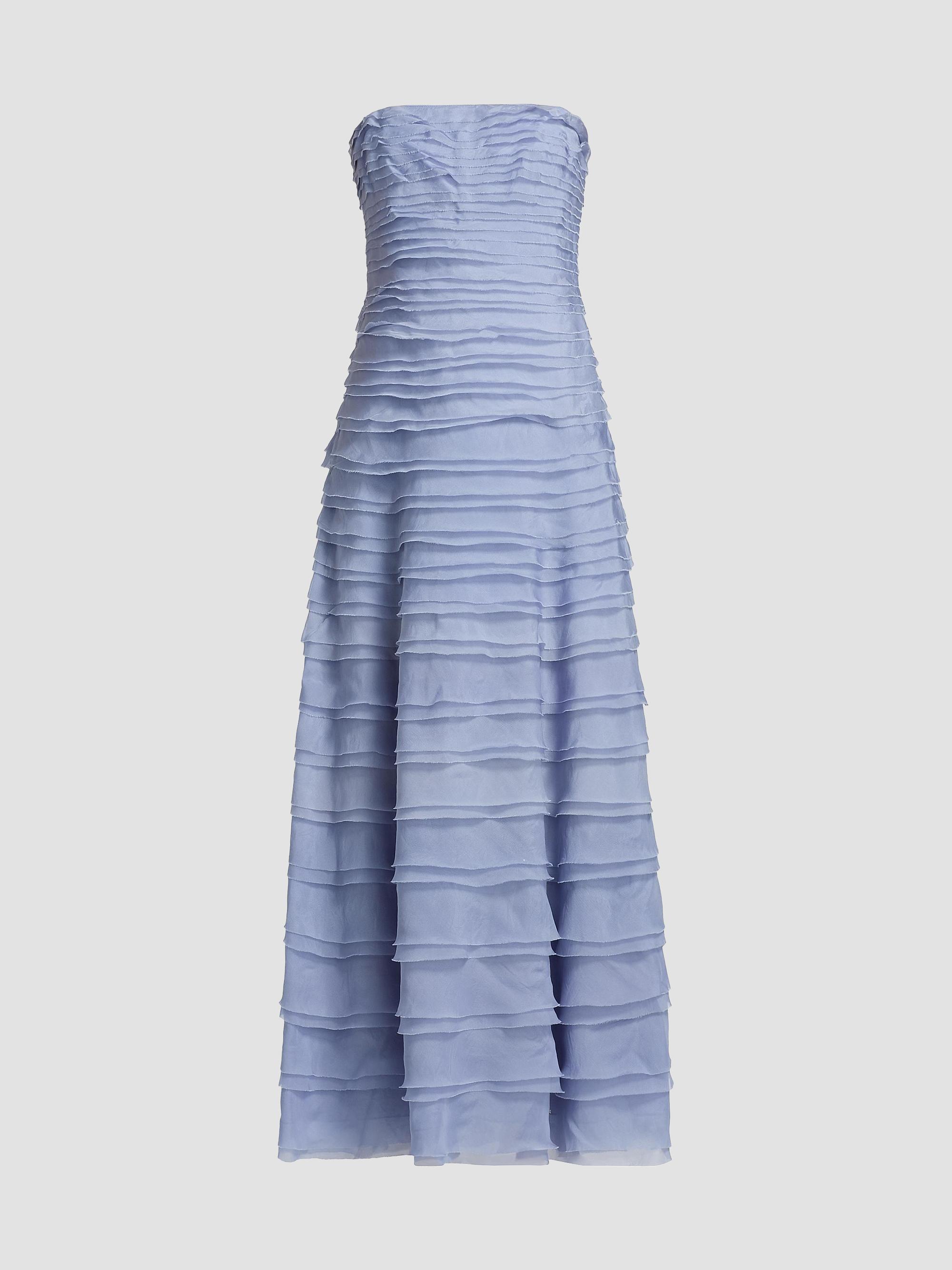 Amur Women's Pepper Strapless Layered Gown - Moonjelly Glow