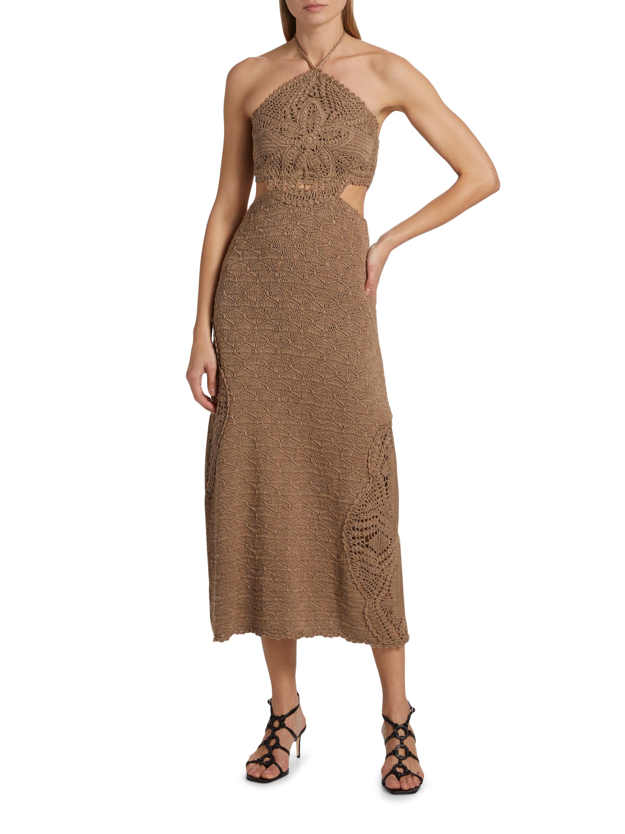 Amur Clara Crochet Halter Midi-Dress | Saks Fifth Avenue