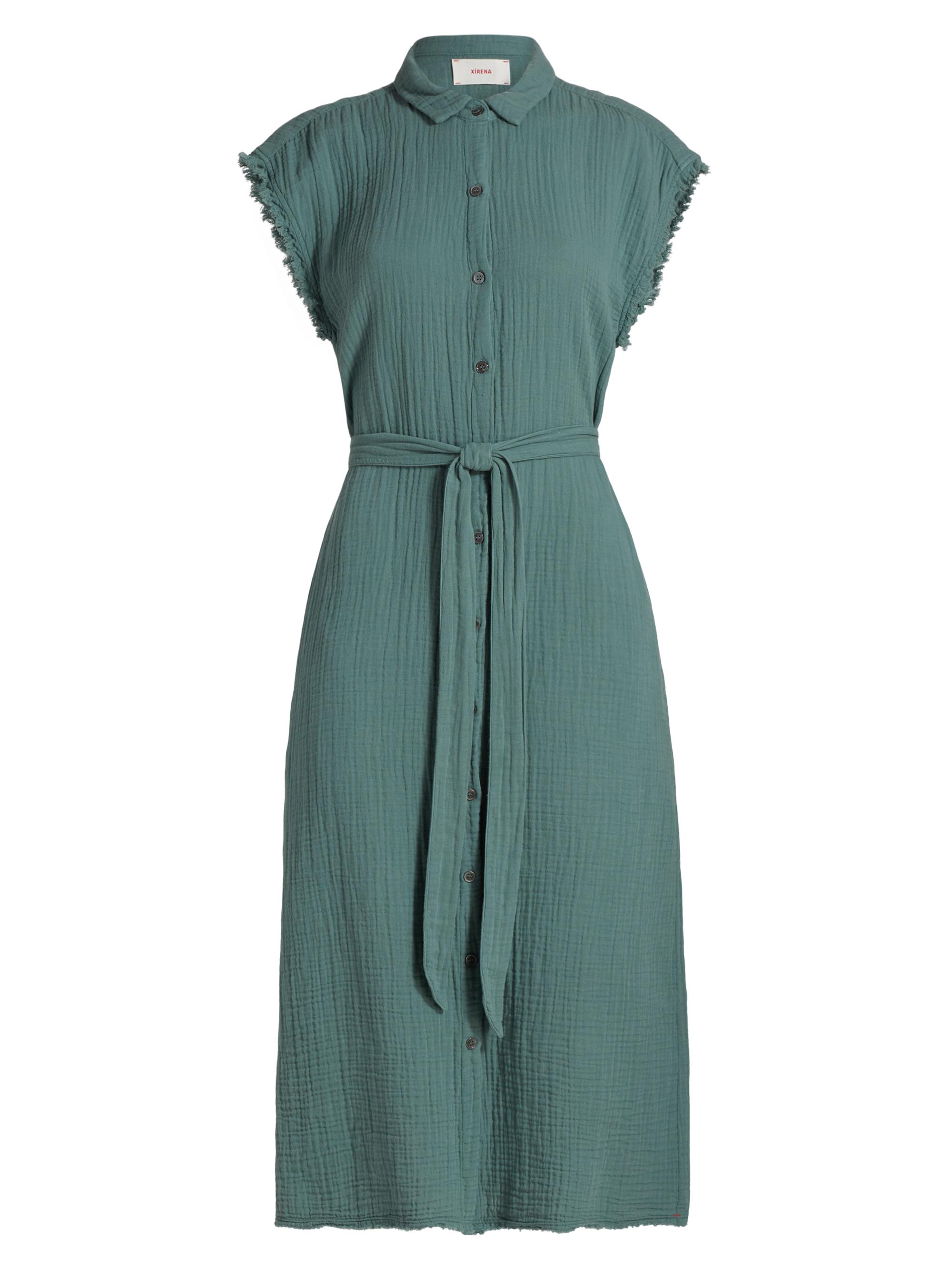 Xirena Women's Aliza Tie-Waist Midi-Shirtdress - Dusty Sage