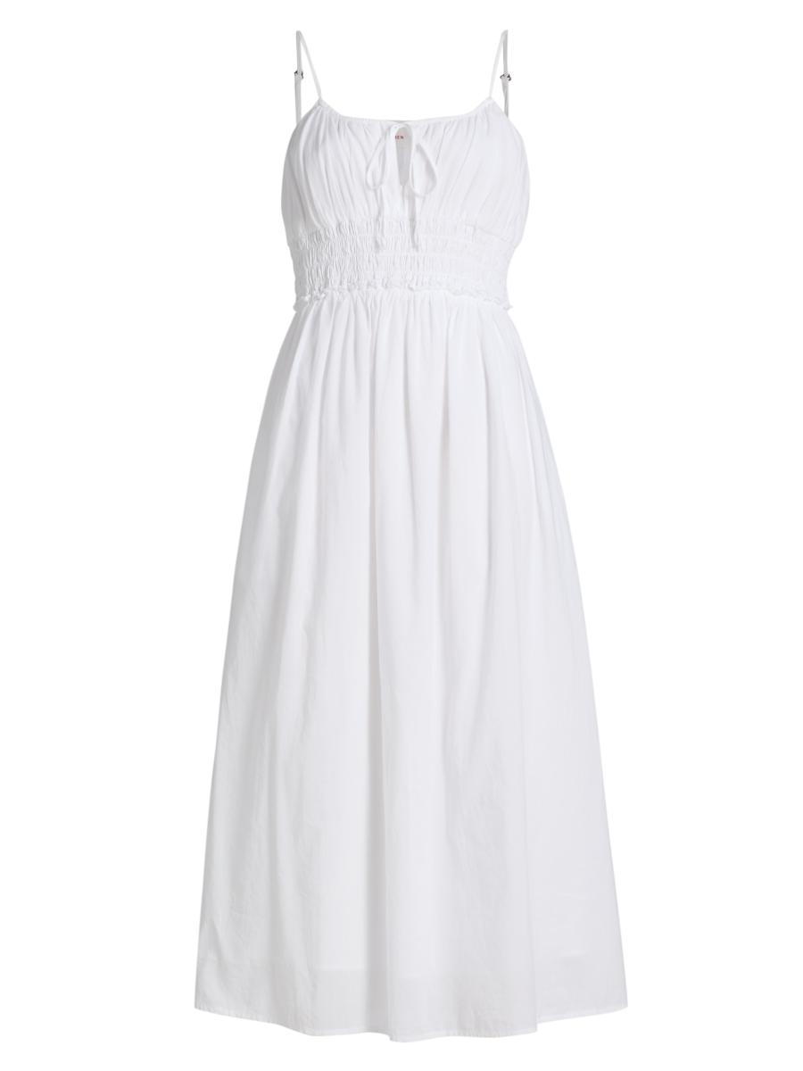 Xirena Women's Jessa Shirred Waist Midi-dress In White