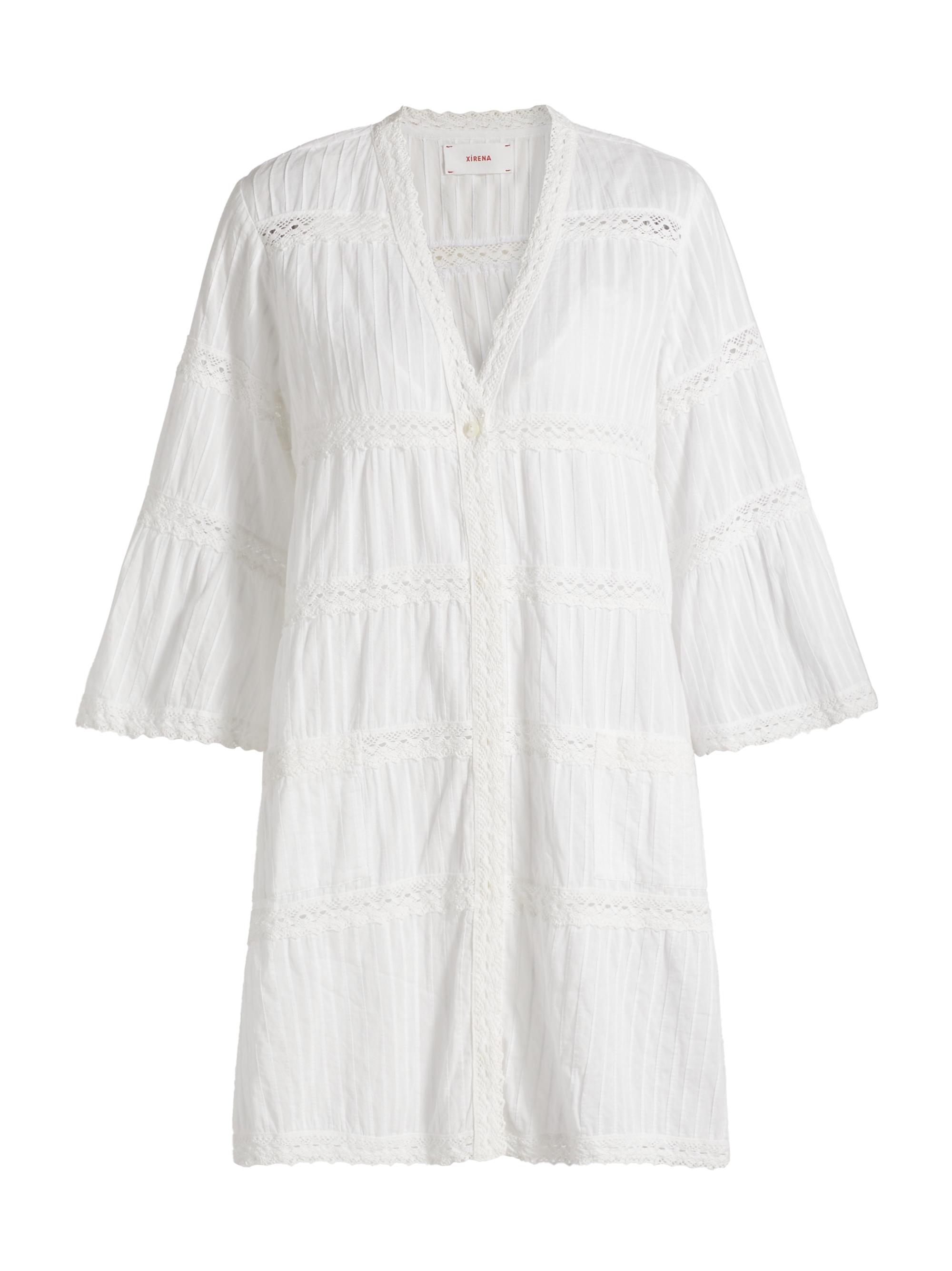 Xirena Women's Frida Tiered Cotton Shift Dress - White