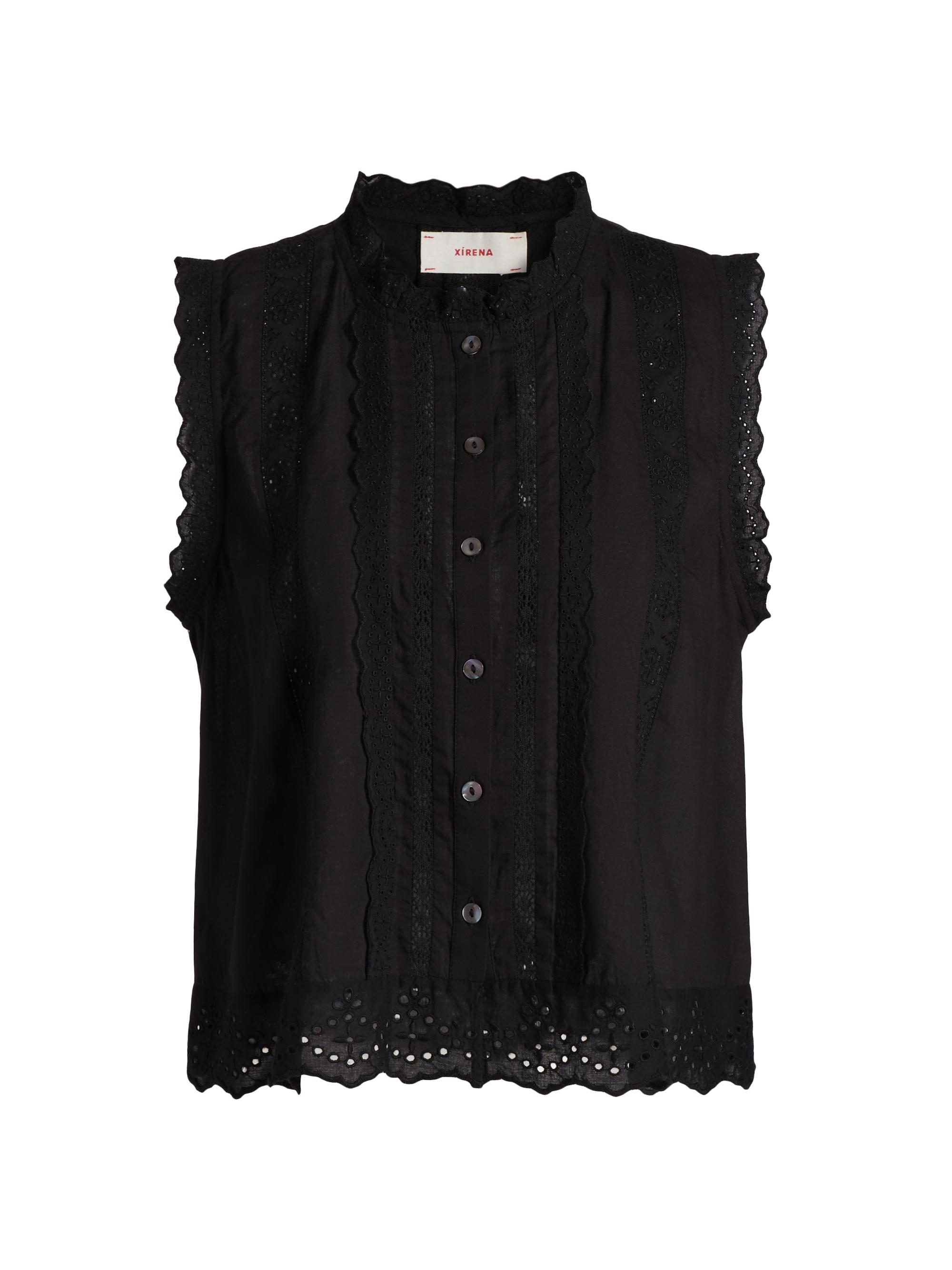 Lara Embroidered Cotton Sleeveless Shirt