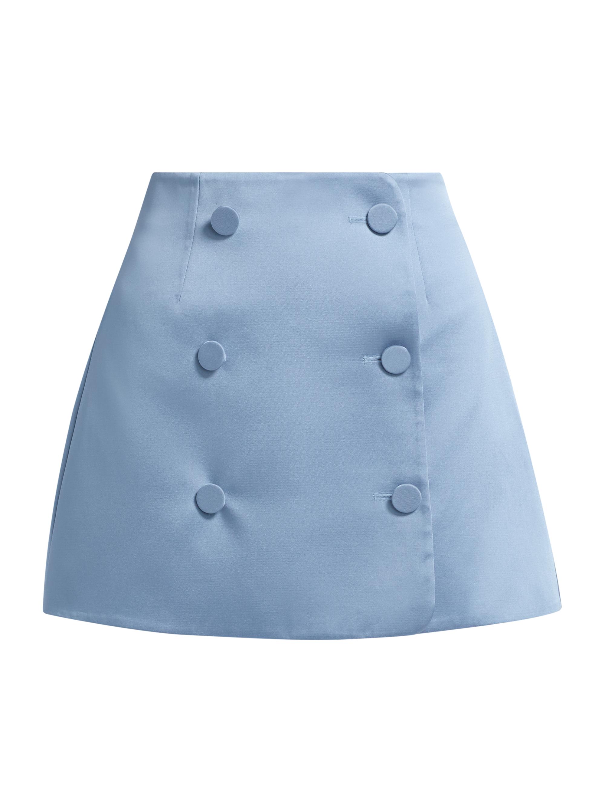 Aknvas Women's Mary Satin Miniskirt - Cornflower Blue
