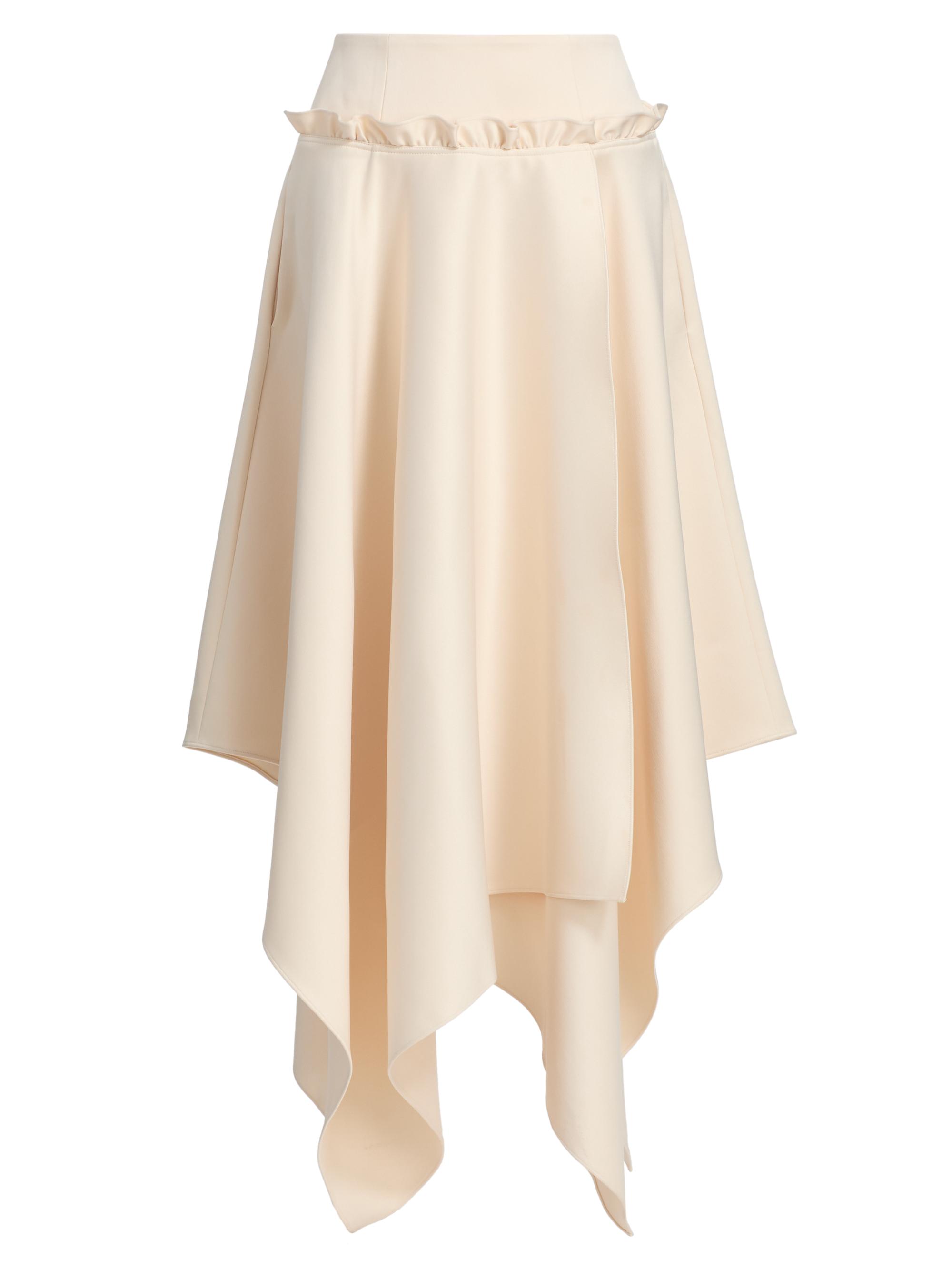 Aknvas Women's Vera Satin Handkerchief Midi-Skirt - Cream