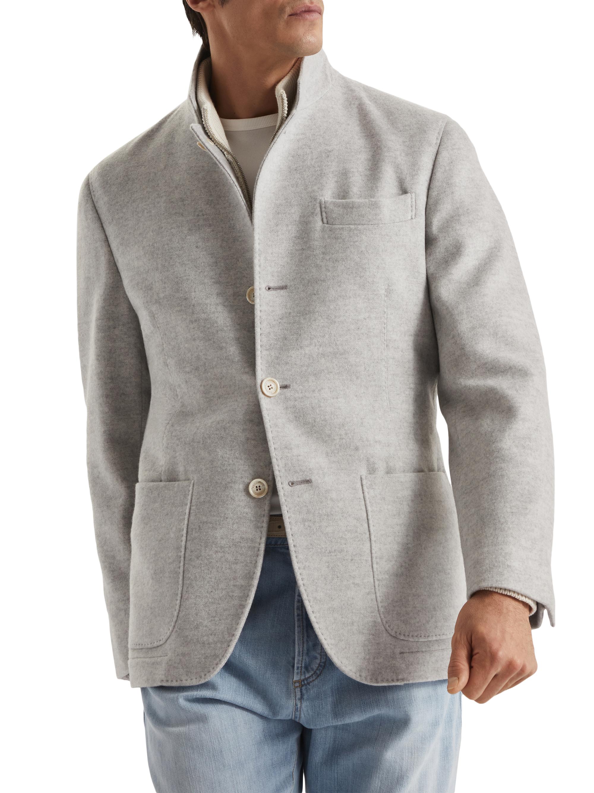 Brunello Cucinelli Men's Water Resistant Lightweight Outerwear Blazer - Pebble
