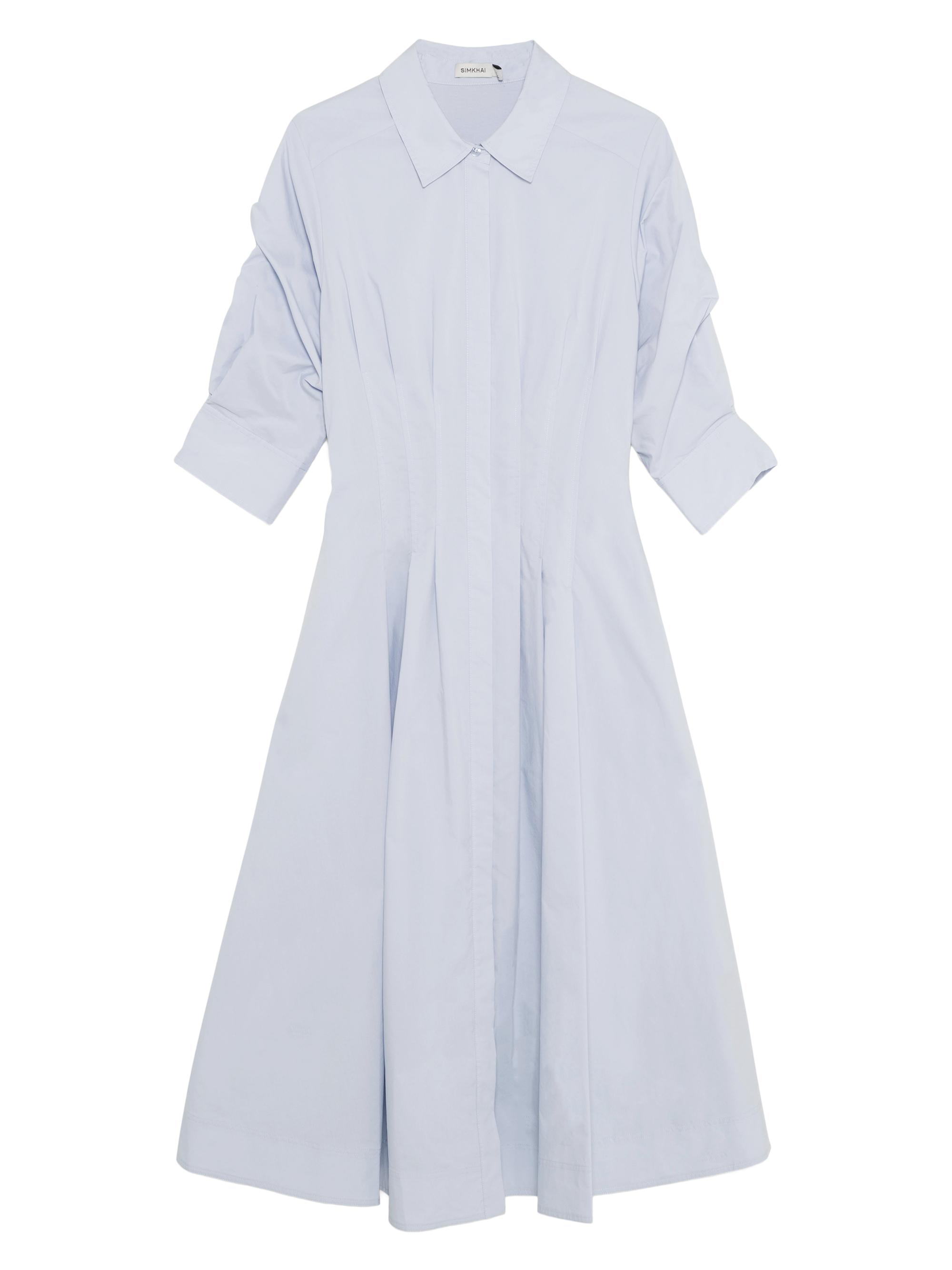 SIMKHAI Women's Jazz Pintucked Midi Shirtdress - Periwinkle Sky