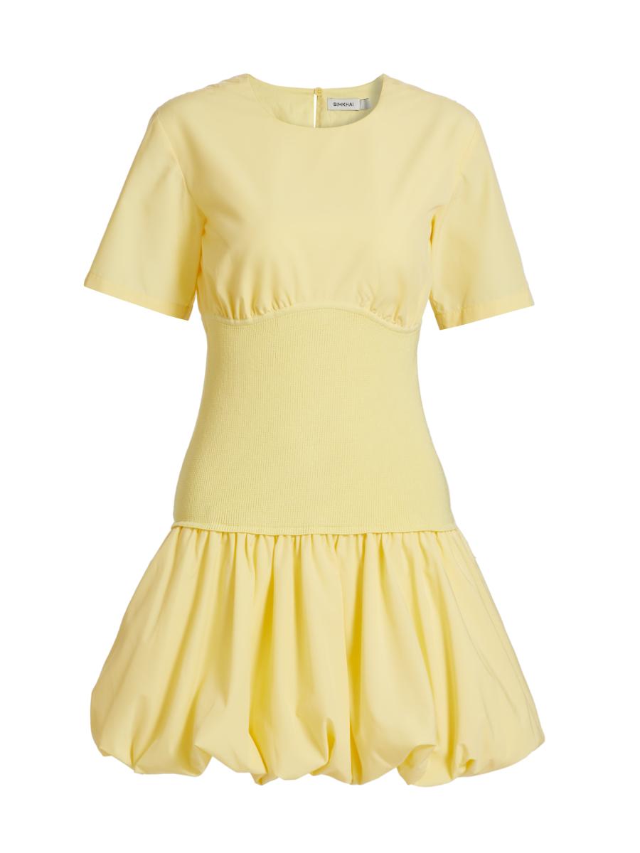 little suzie TIGHT HEM BUTTON TUBE イエロー SERENE BUBBLE GAUZE SHORT