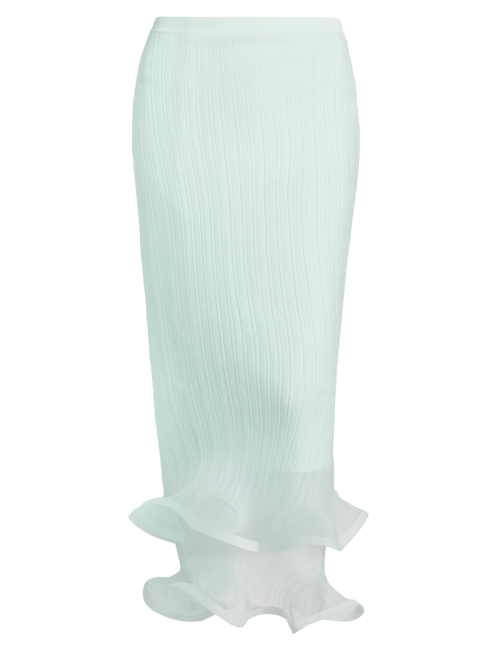 SIMKHAI Women's Kelso Ruffled Plissé Maxi Skirt - Seafoam