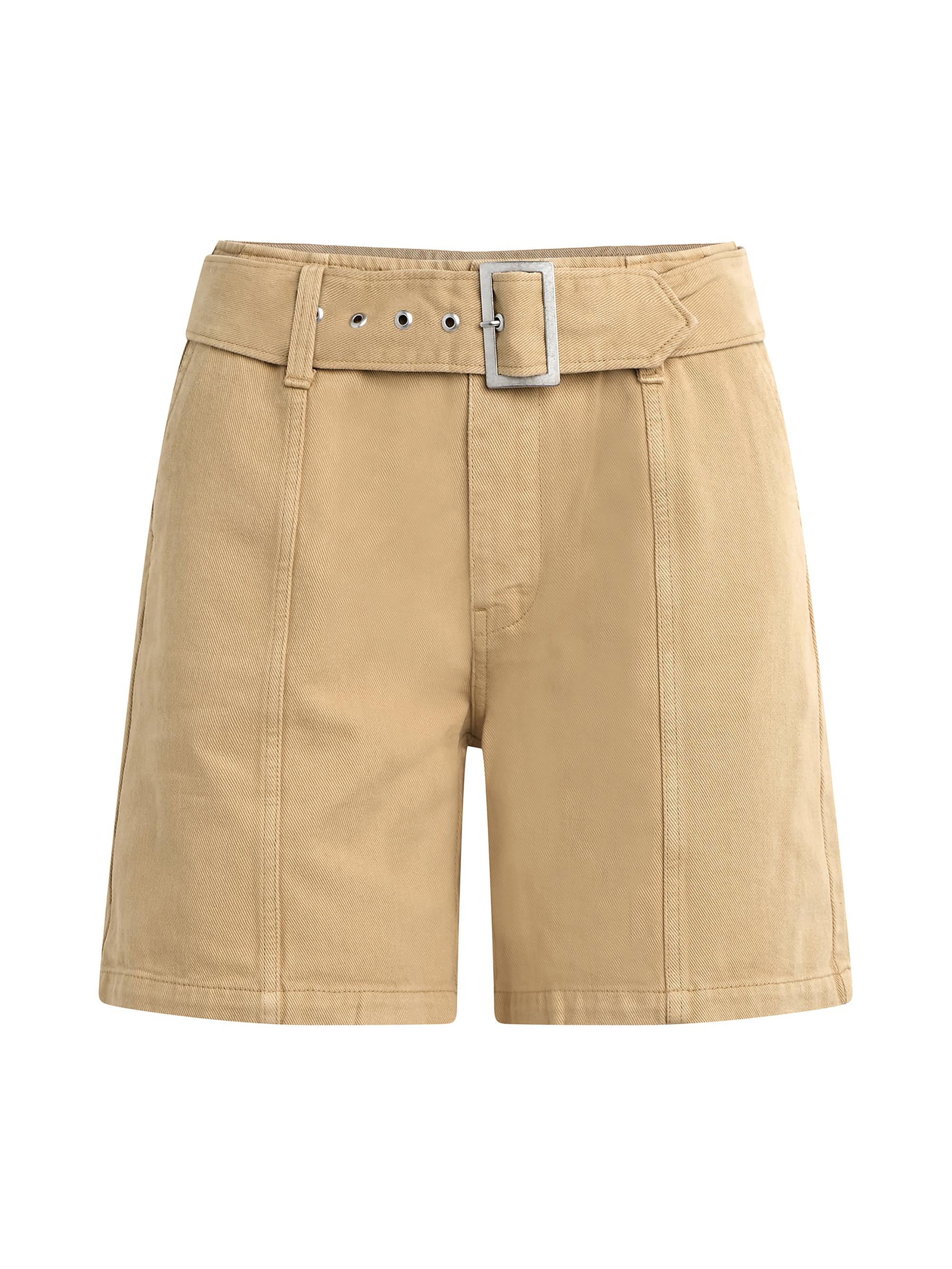 Hudson Jeans Women's Belted Cotton Long Bermuda Shorts - Cornfield