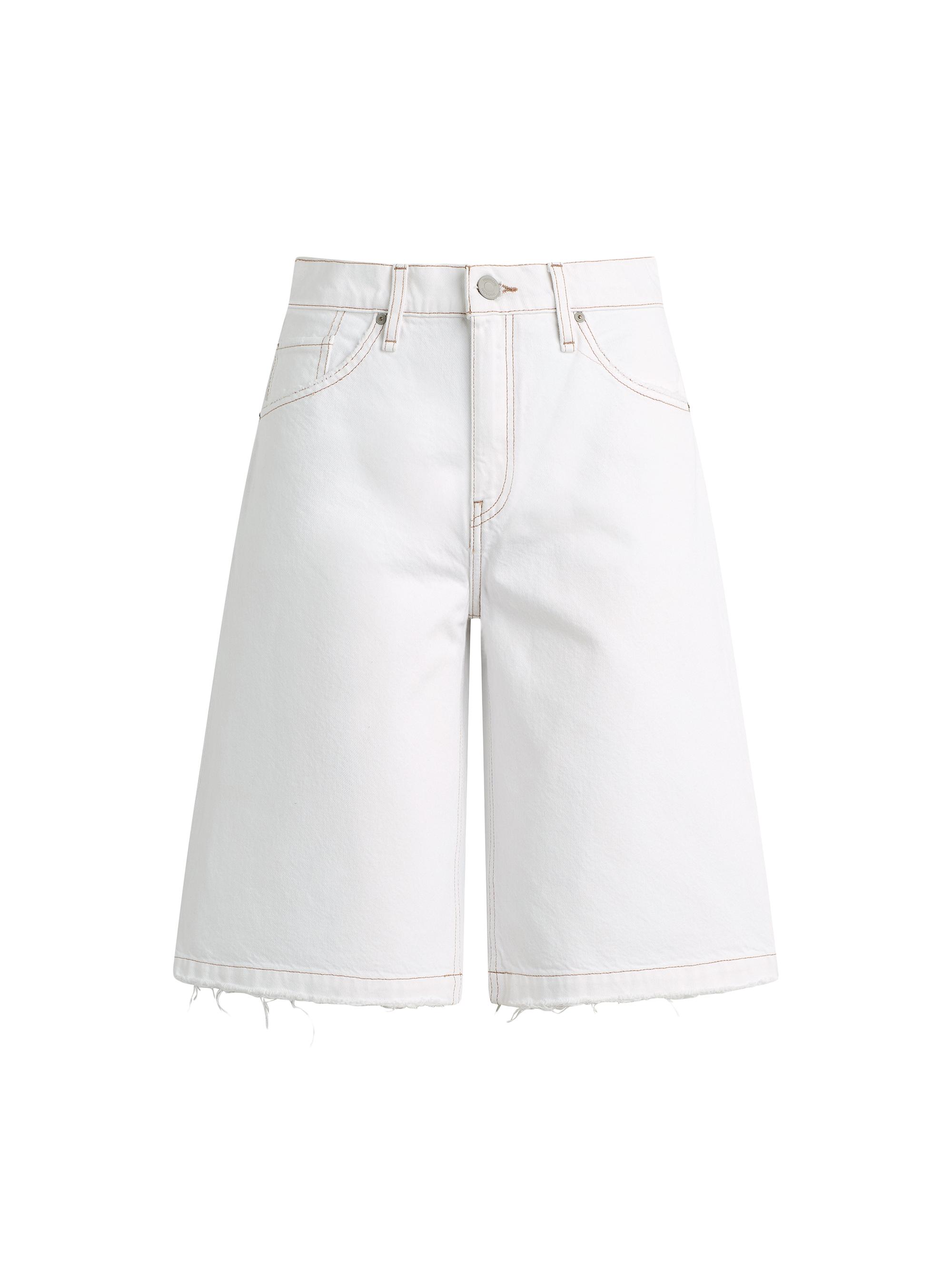 Hudson Jeans Women's Skylar Dropped Longline Shorts - White