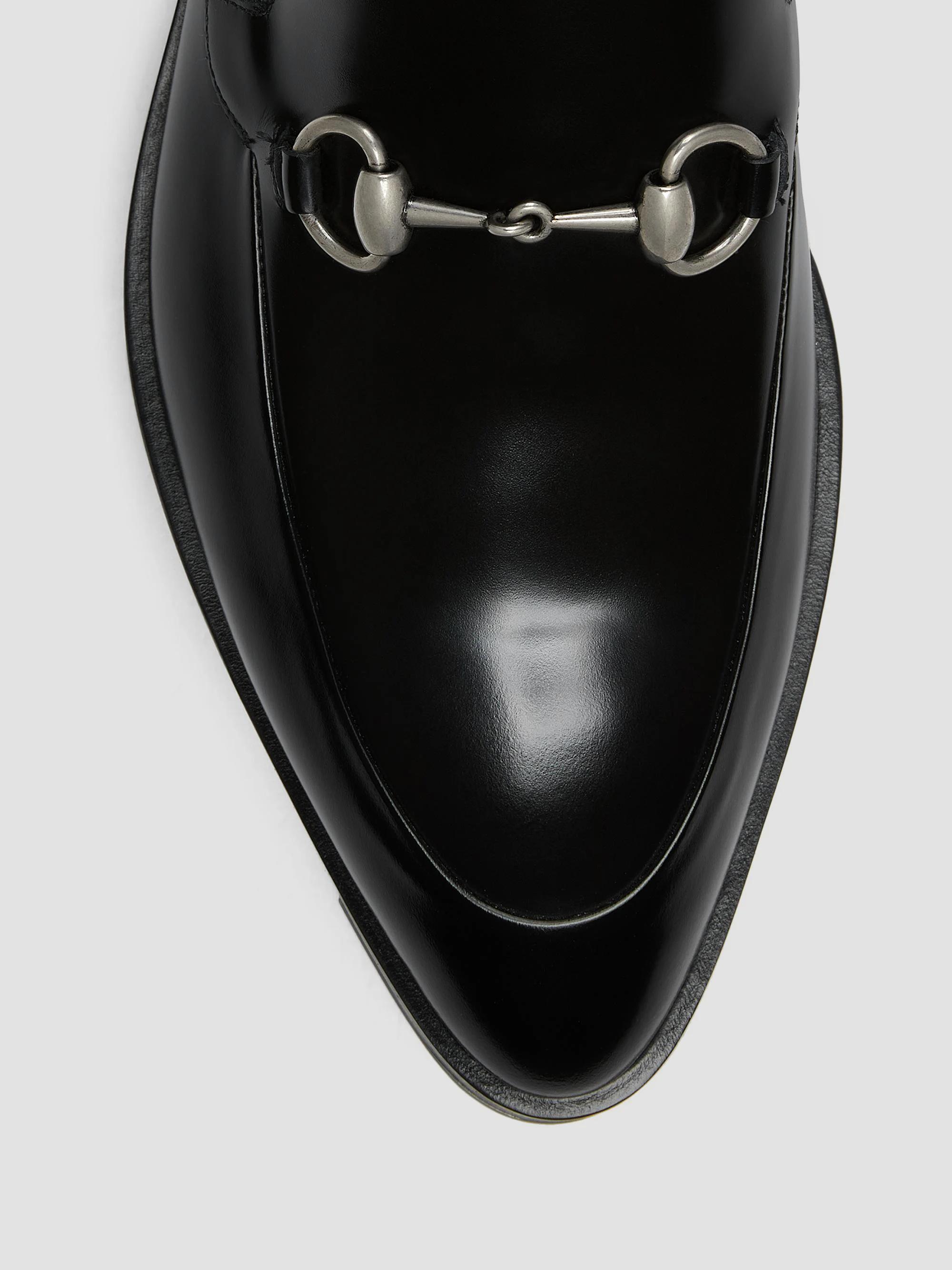 Men\'s Gucci Shiny Black Leather Horsebit Loafers in Box Men main image 4