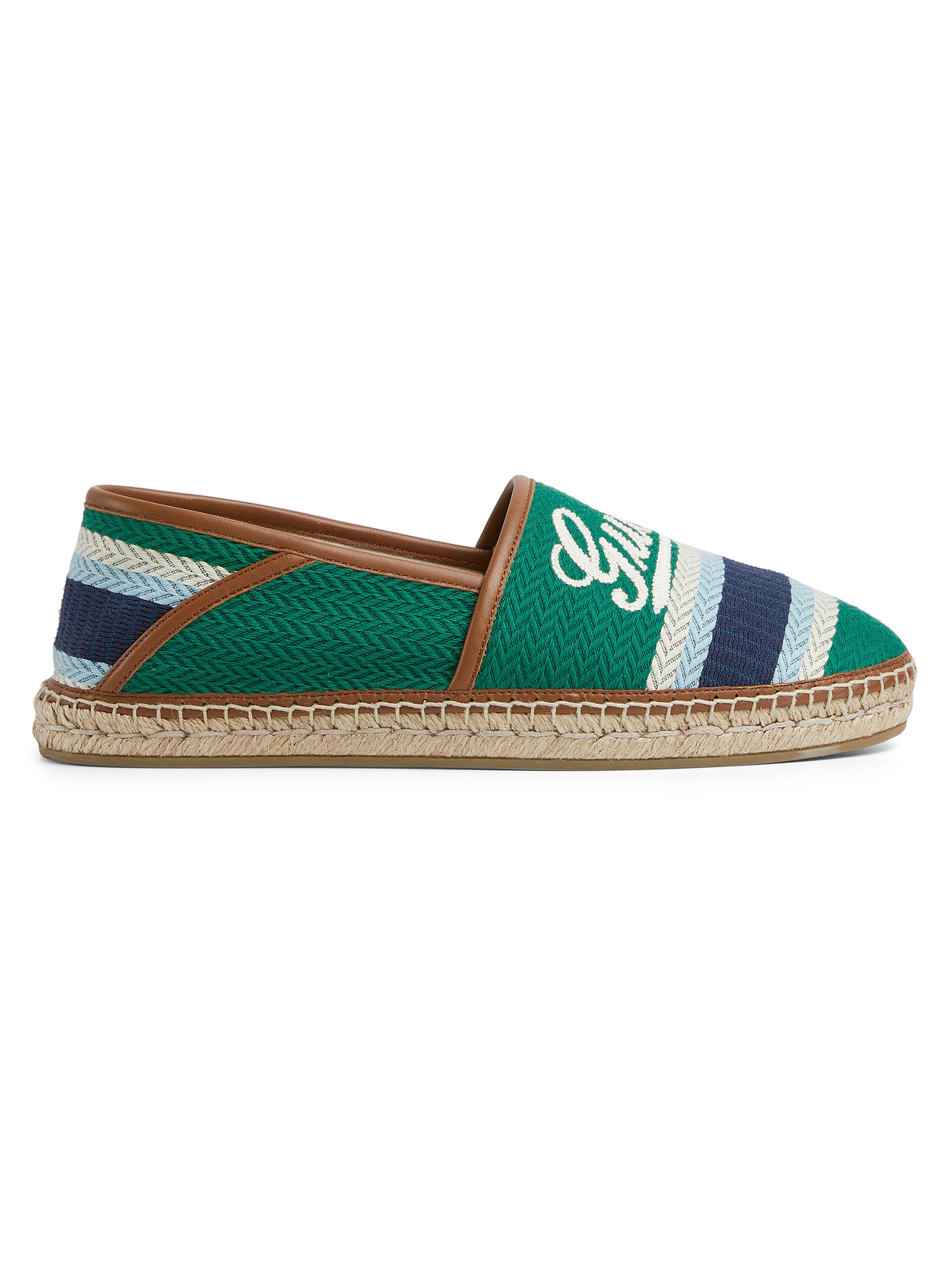 Gucci Men's Alonso Woven Logo Espadrilles - Green