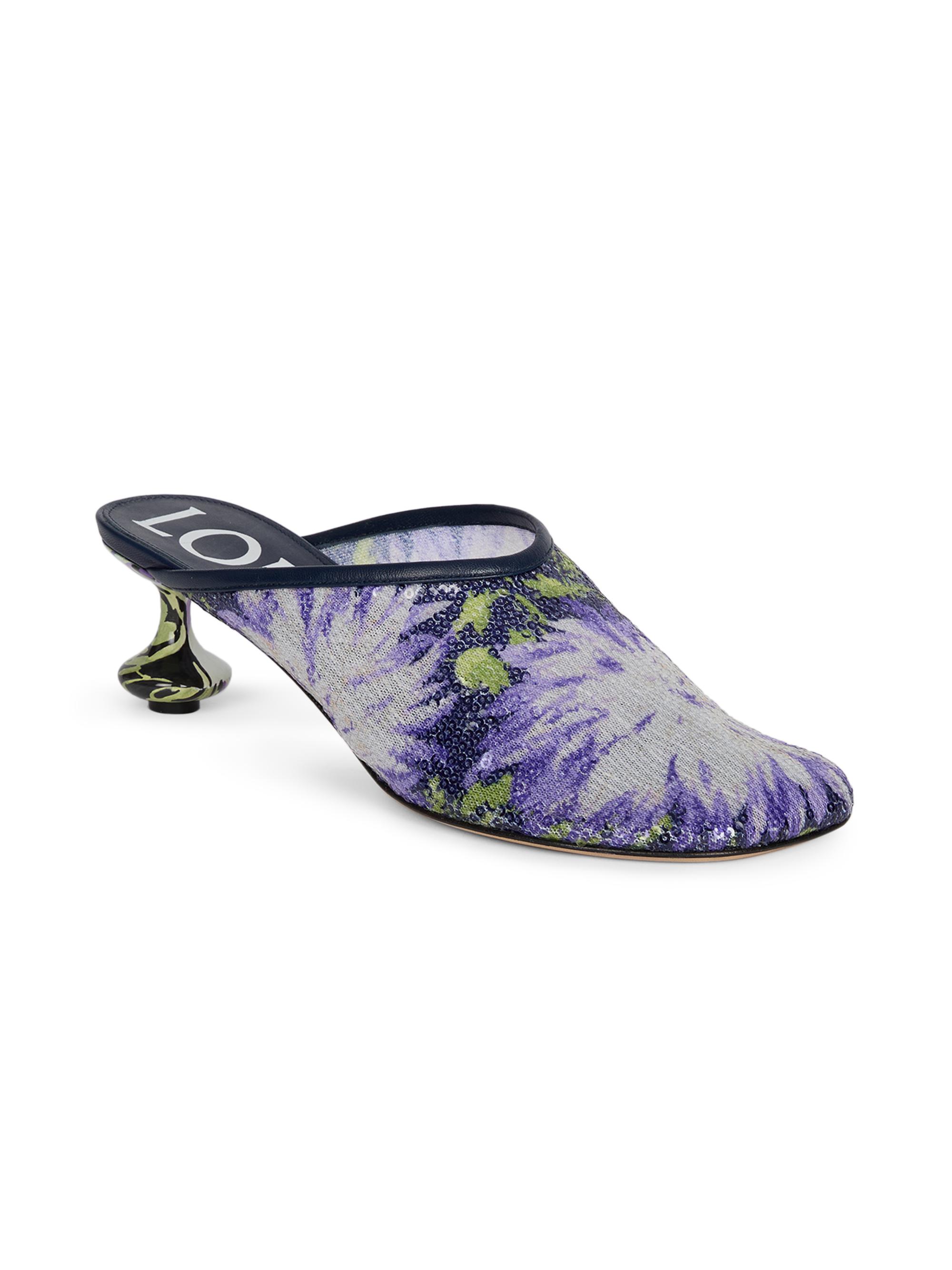 LOEWE Toy 45MM Sequined Floral Mules | Saks Fifth Avenue