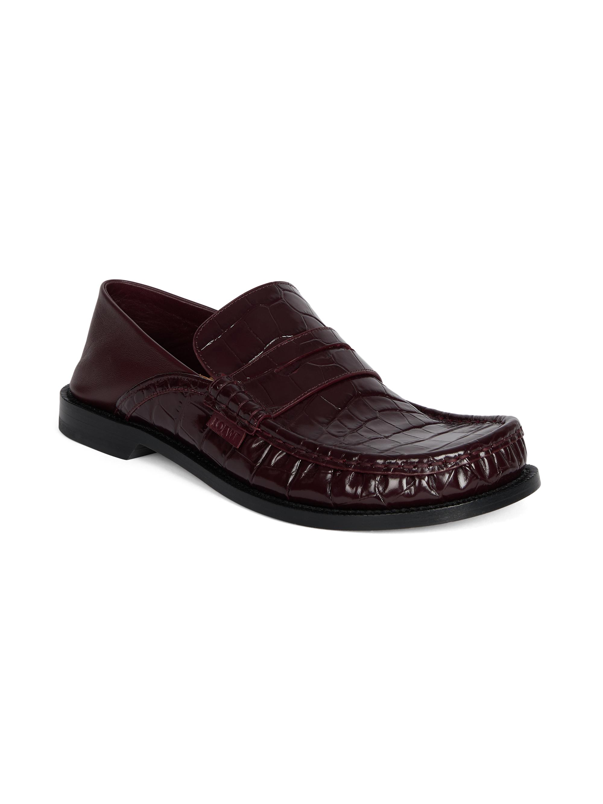 LOEWE Croc-Embossed Leather Loafers | Saks Fifth Avenue