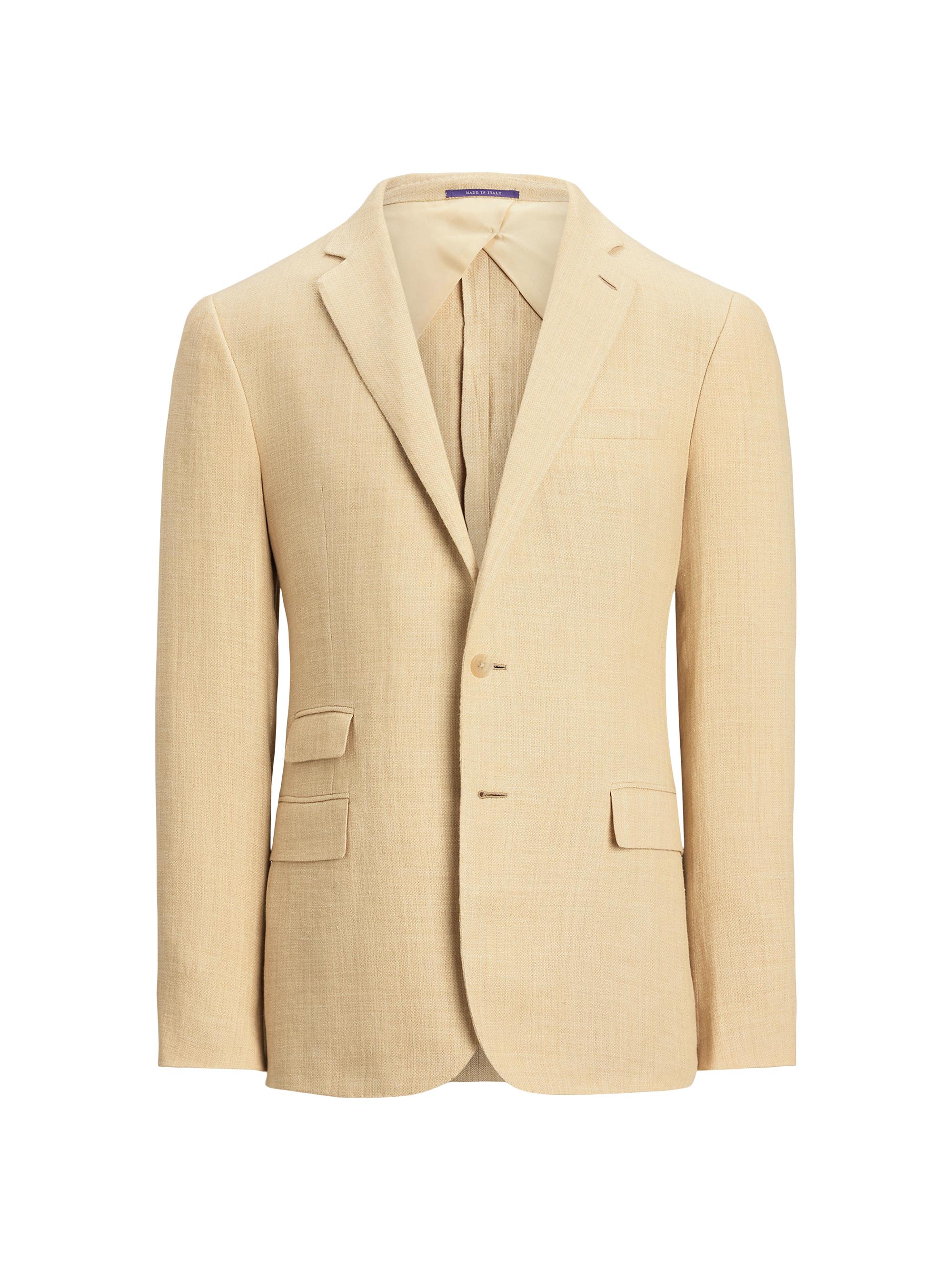 Ralph Lauren Purple Label Men's Kent Hand-Tailored Linen-Silk Jacket - Tan Multi