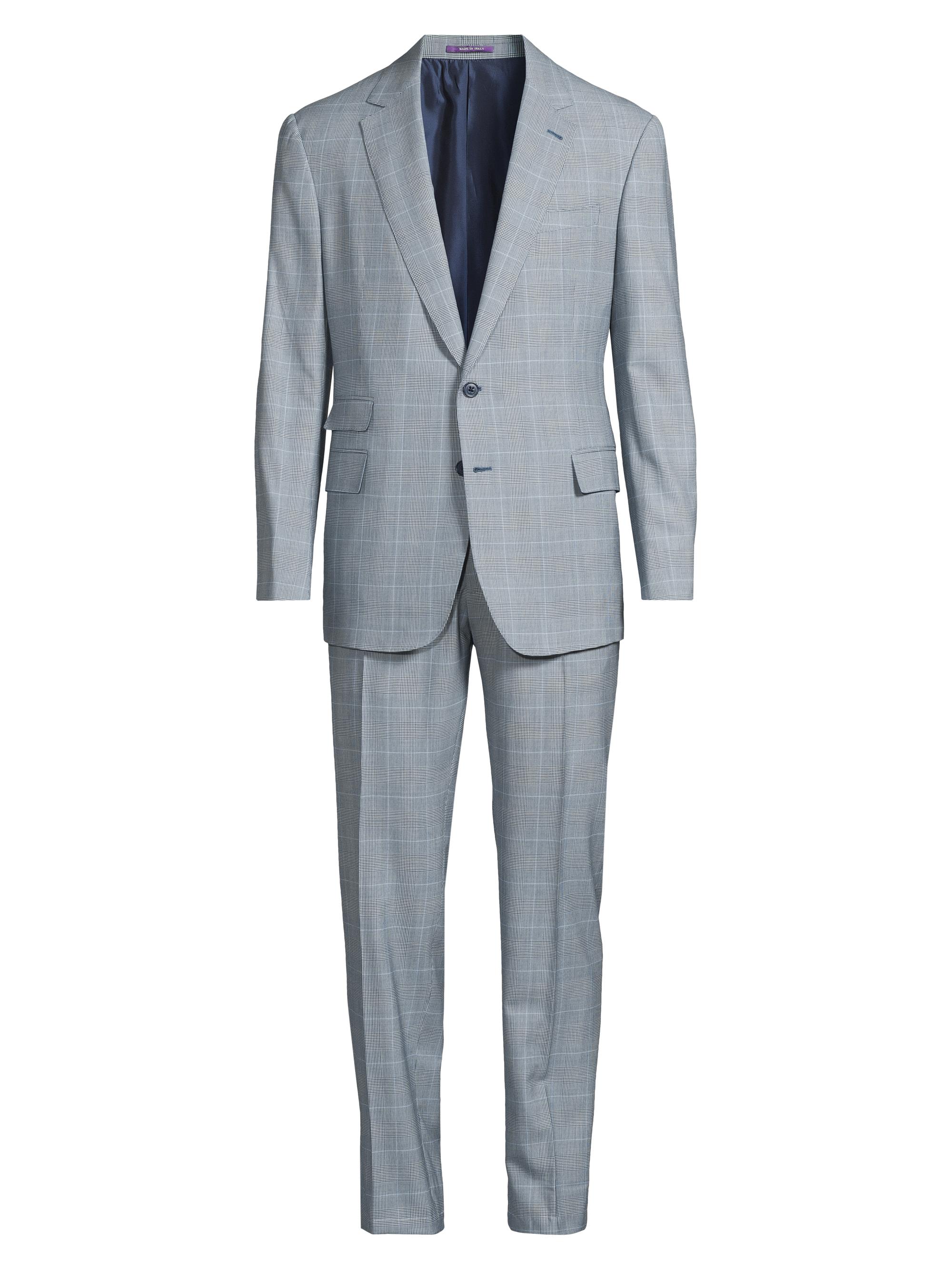 RALPH LAUREN PURPLE LABEL×RLX グレースーツ Ralph Lauren Purple Label Mens 42R Drop 7 Gray Glenplaid Modern