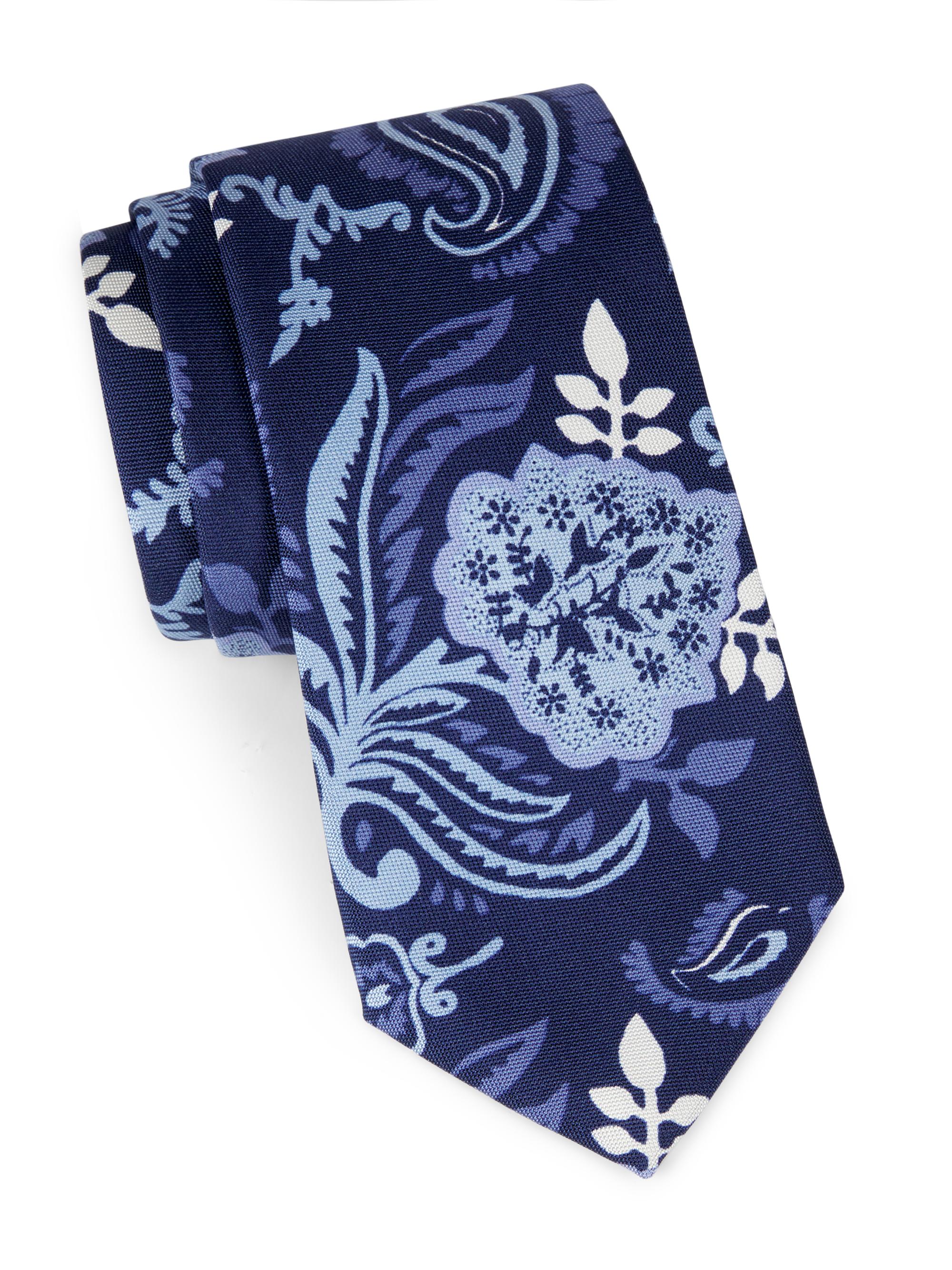Ralph Lauren Purple Label Men's Paisley-Print Silk Tie - Navy Tonal