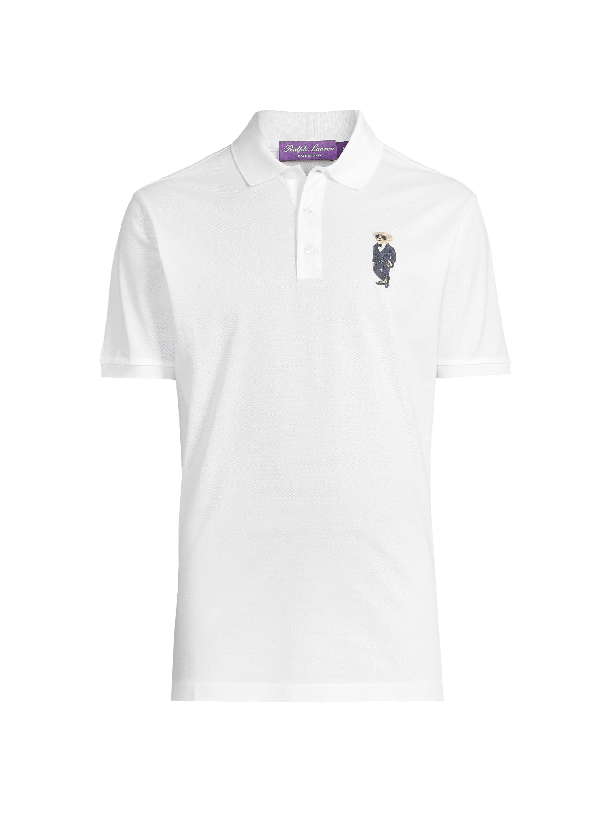 Ralph Lauren Purple Label Men's Custom-Slim-Fit Polo Bear Piqué Polo Shirt - Classic White