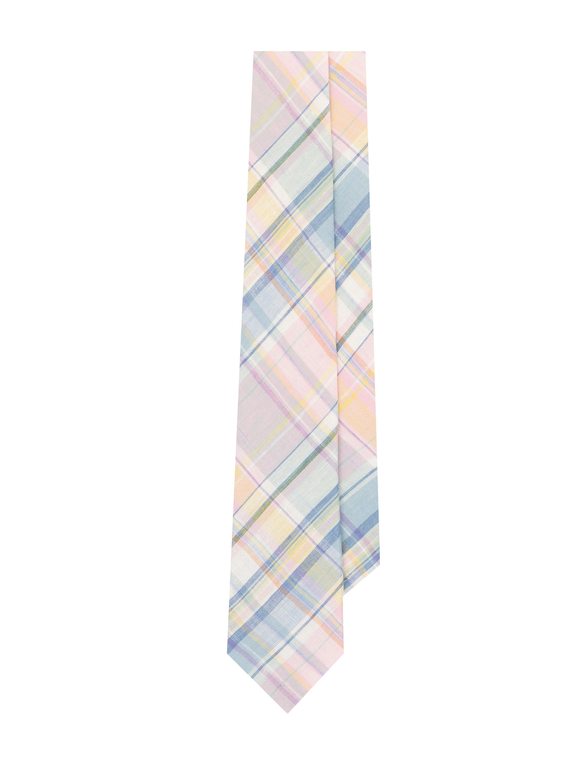 Ralph Lauren Purple Label Men's Plaid Linen Tie - Pink Multi