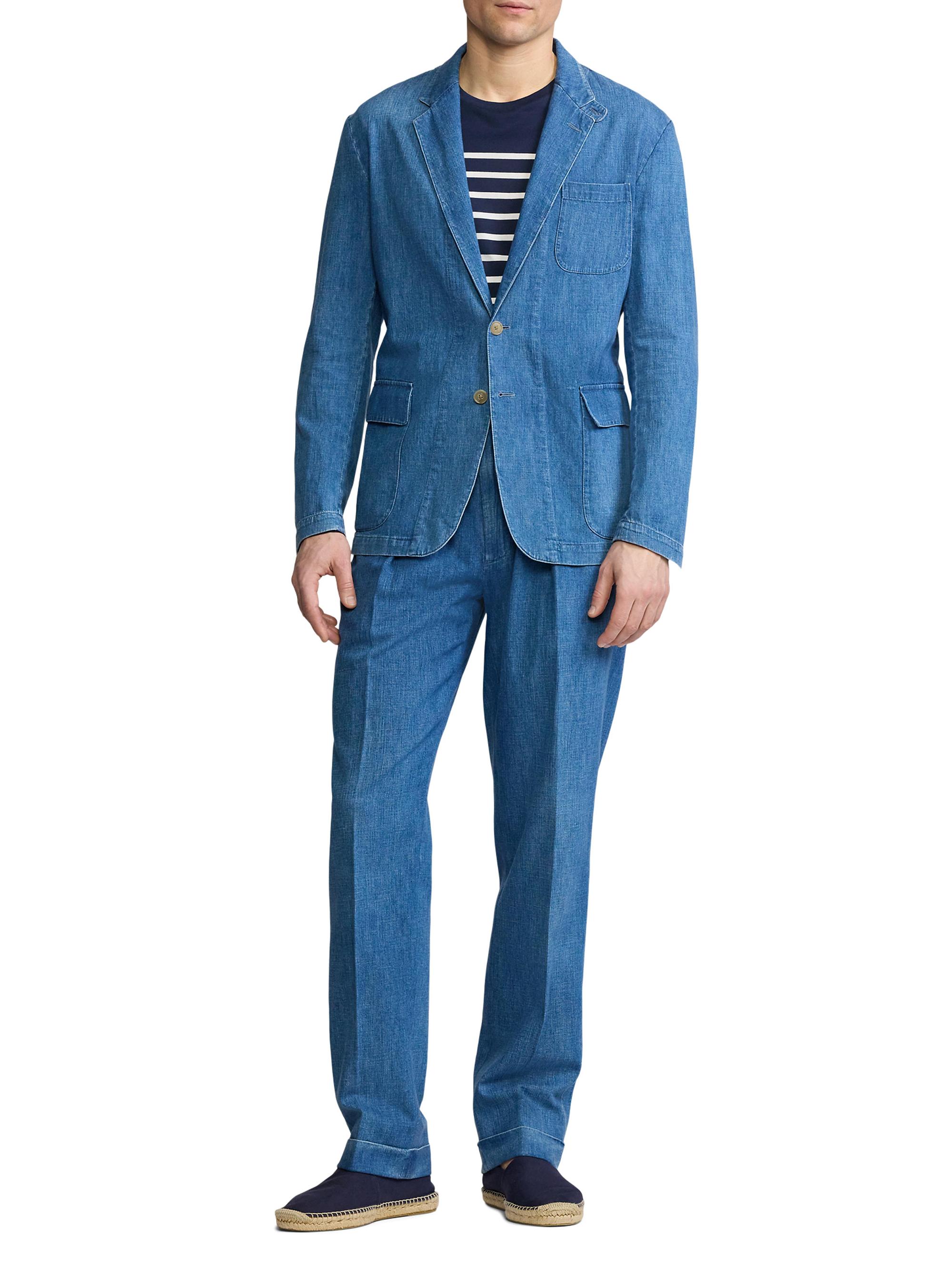 Ralph Lauren Purple Label Men's Indigo Cotton-Linen Denim Sport Coat - Shore Indigo