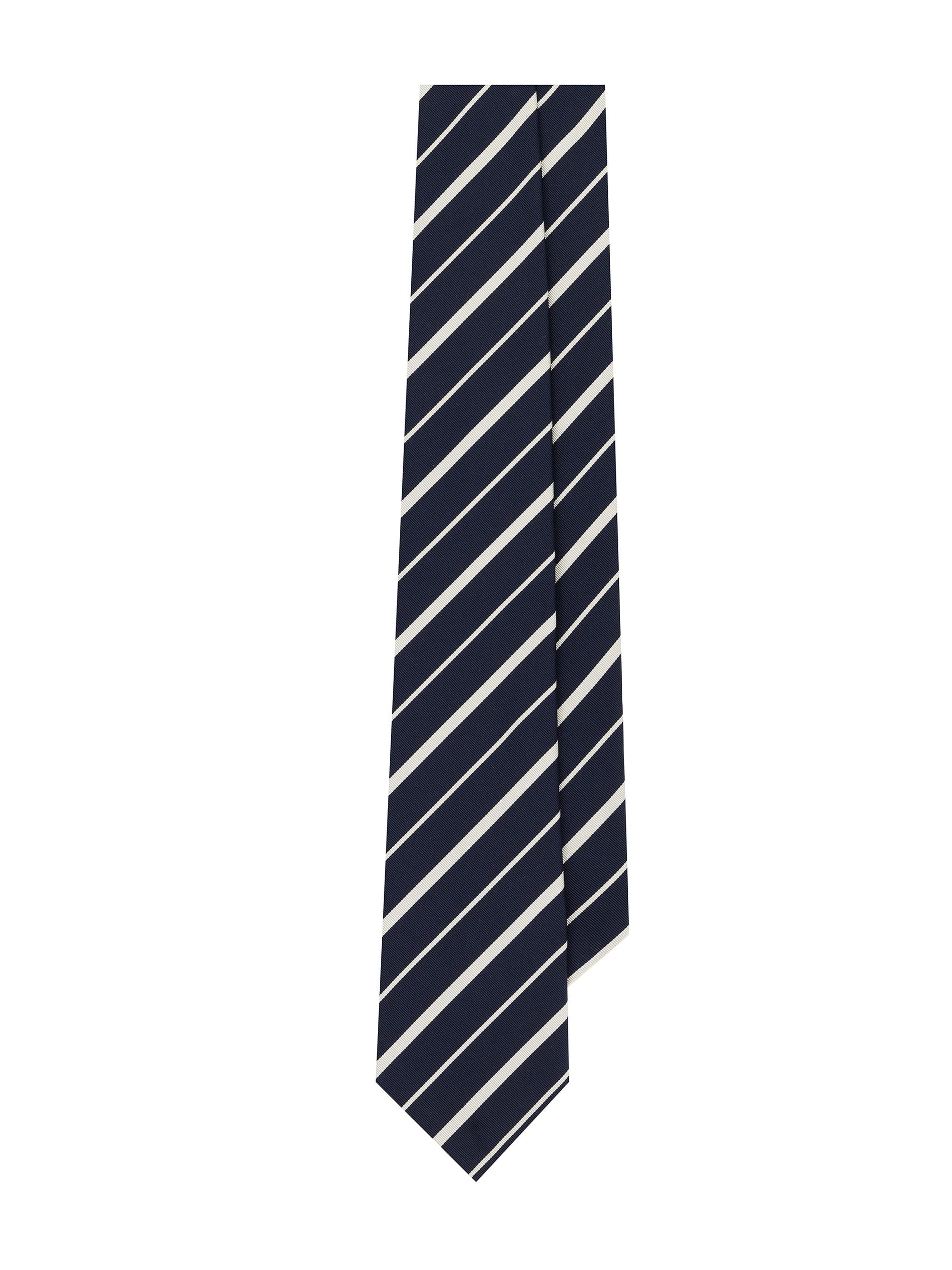 Ralph Lauren Purple Label Men's Striped Silk-Cotton Mogador Tie - Navy